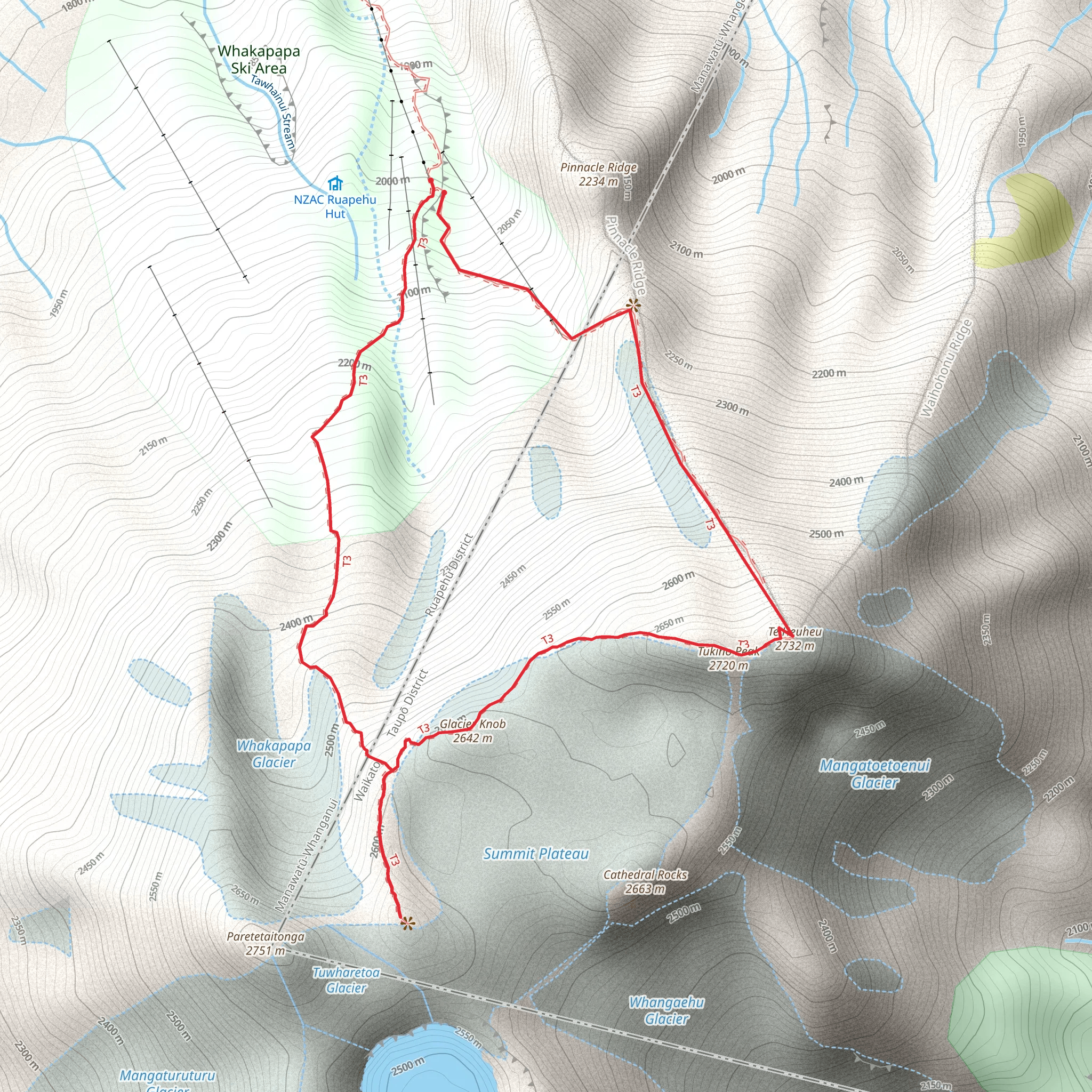 Ruapehu Crater mobile static map