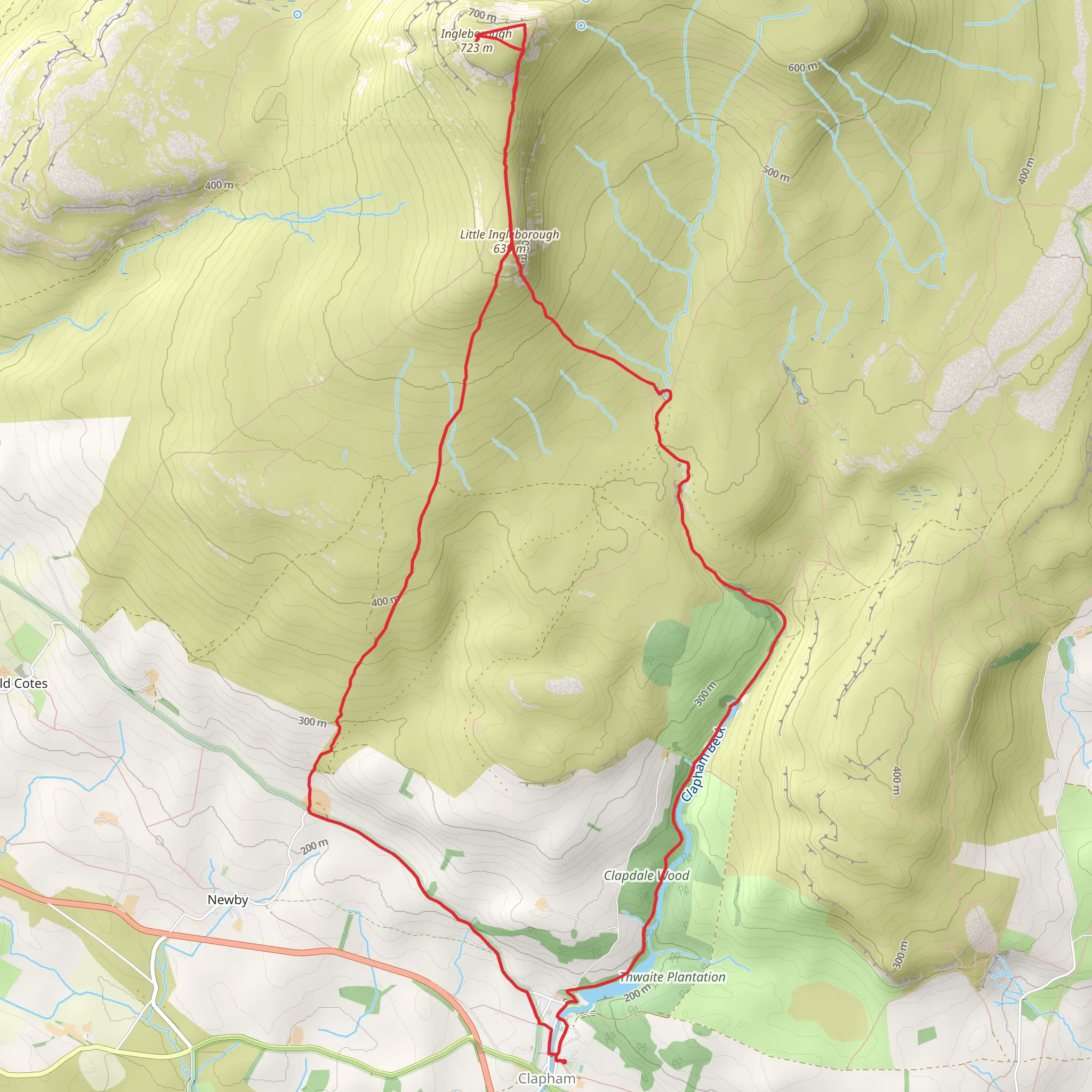 The Lake, Gaping Gill and Ingleborough Loop - Clapham mobile static map