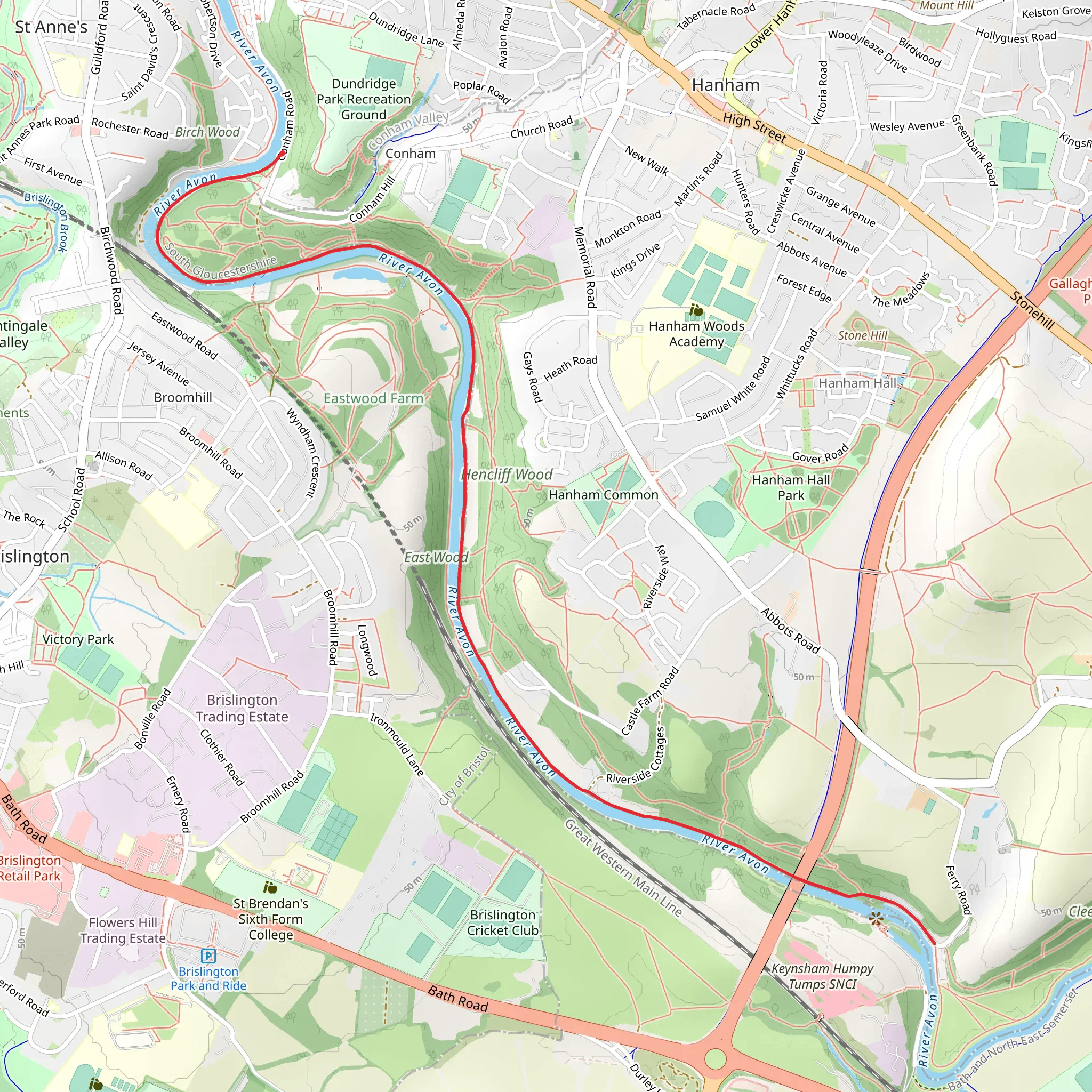 River Avon Walk - Conham mobile static map