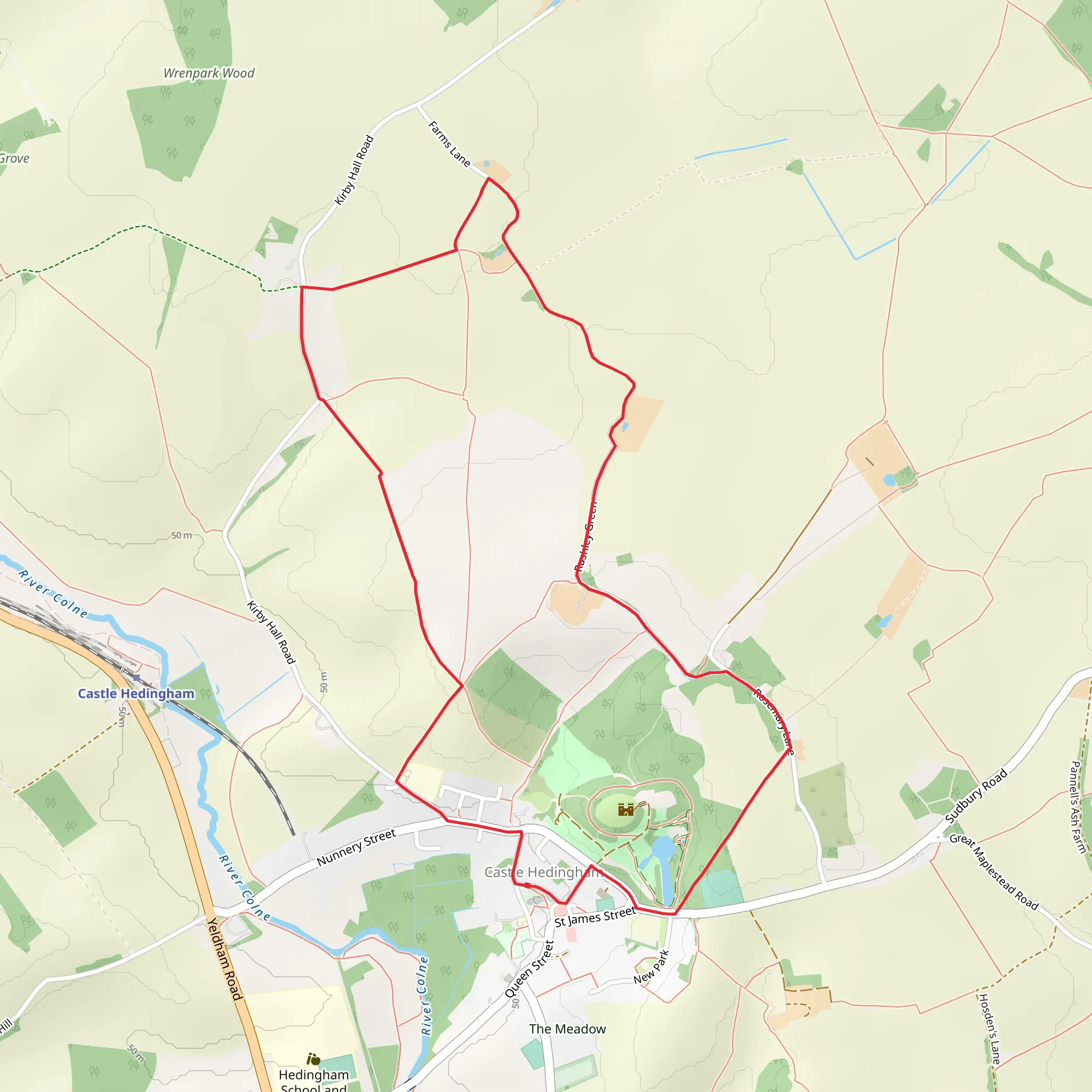 Deer Park and Castle Hedingham Loop mobile static map