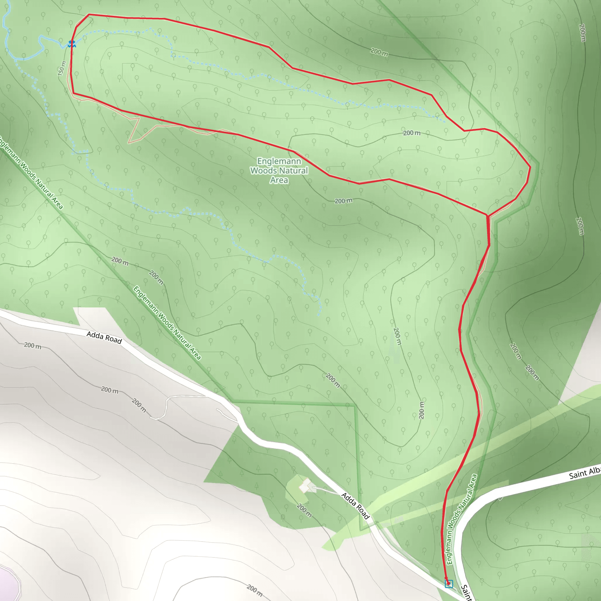 Englemann Woods Natural Area Loop mobile static map