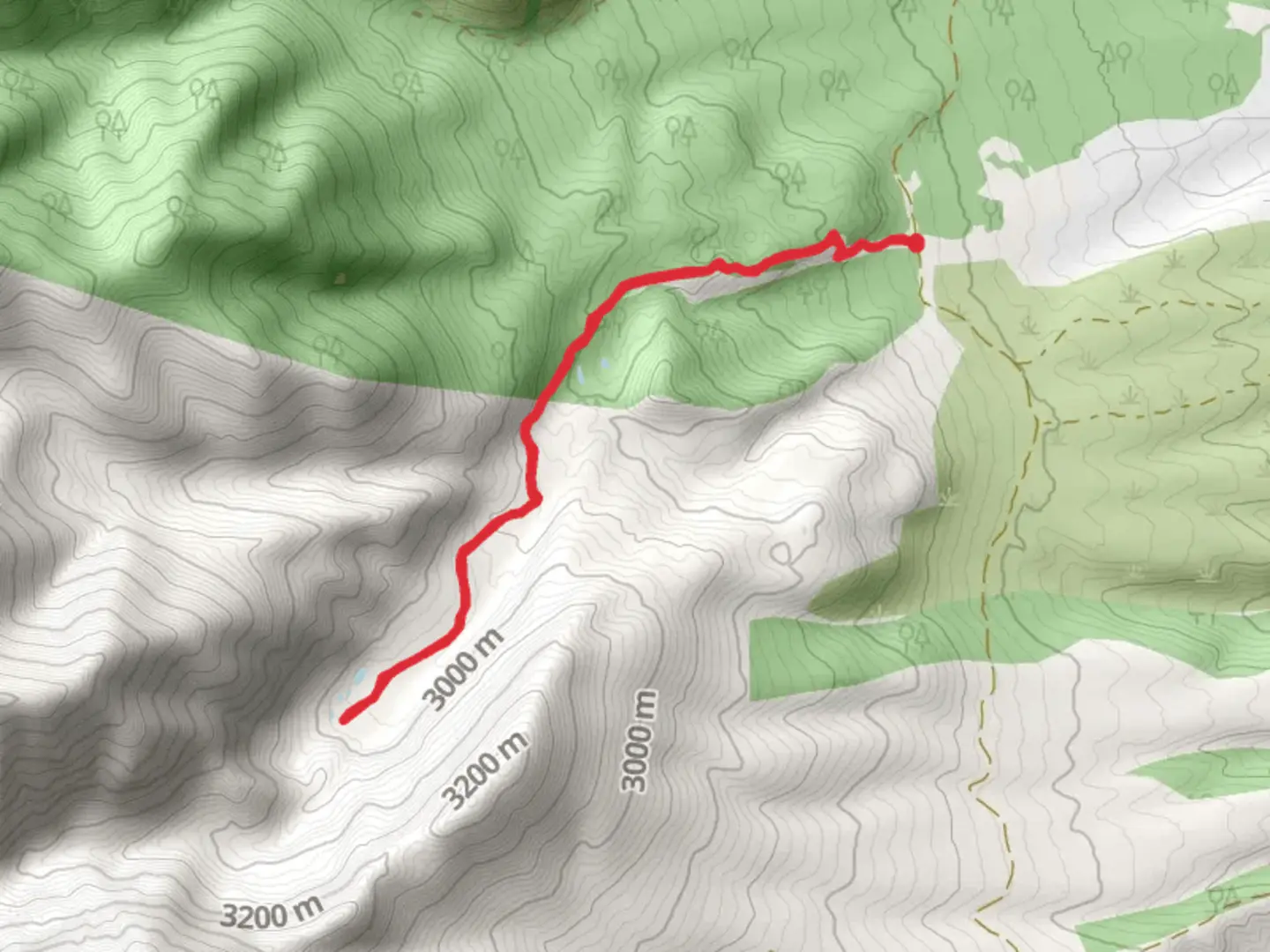An image depicting the trail Browns Creek via Wagon Trail and its surrounding area.