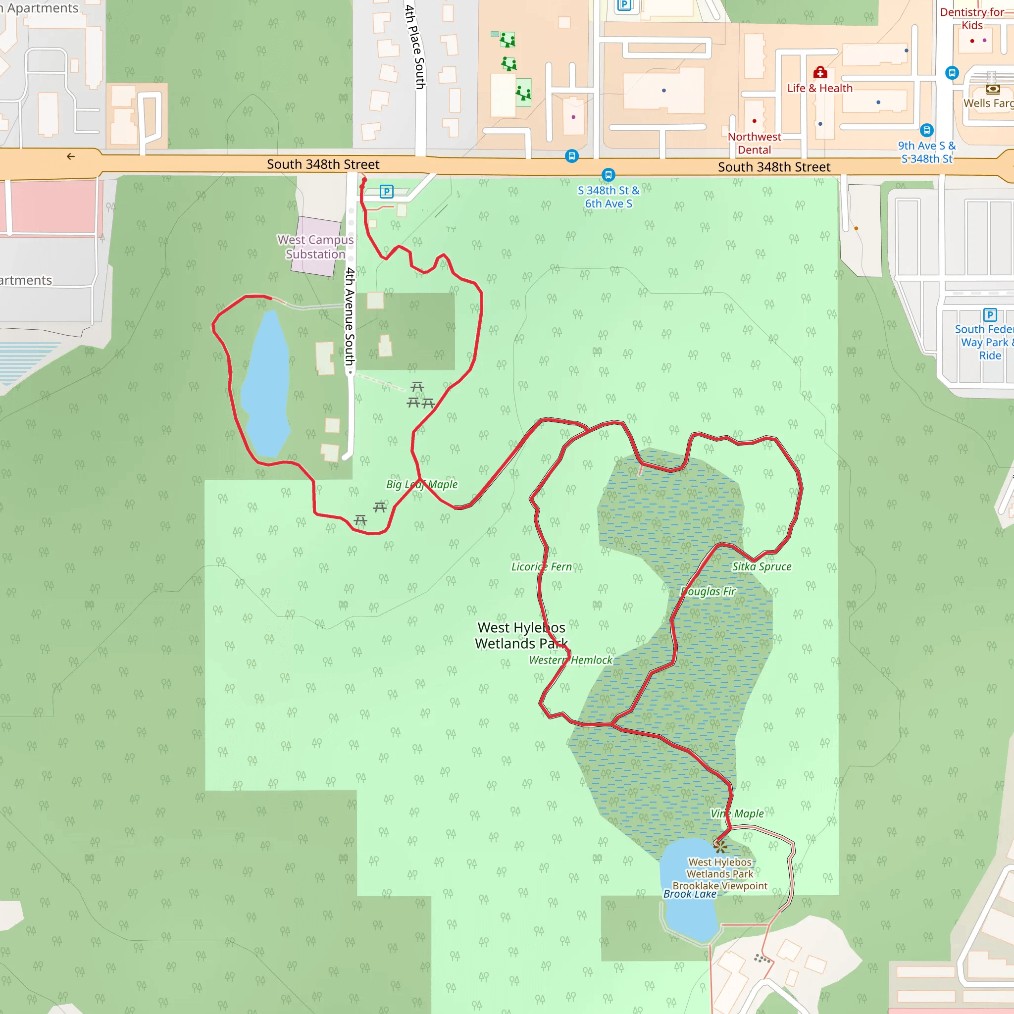 West Hylebos Wetlands Park Loop mobile static map