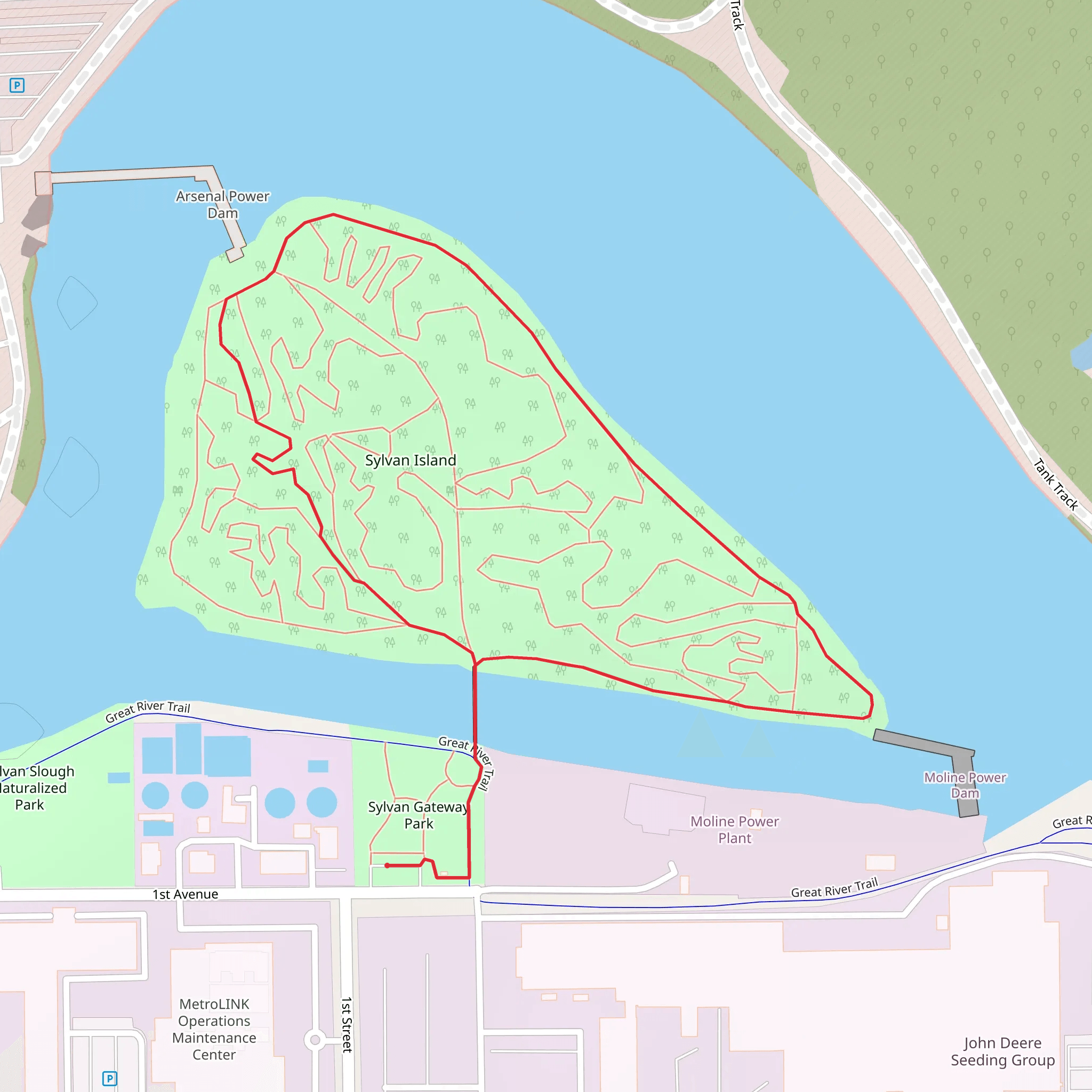 Sylvan Island Loop mobile static map