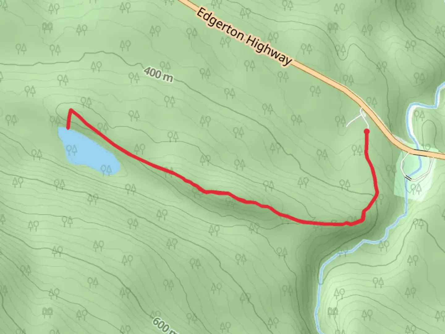 An image depicting the trail Liberty Falls and Lake and its surrounding area.