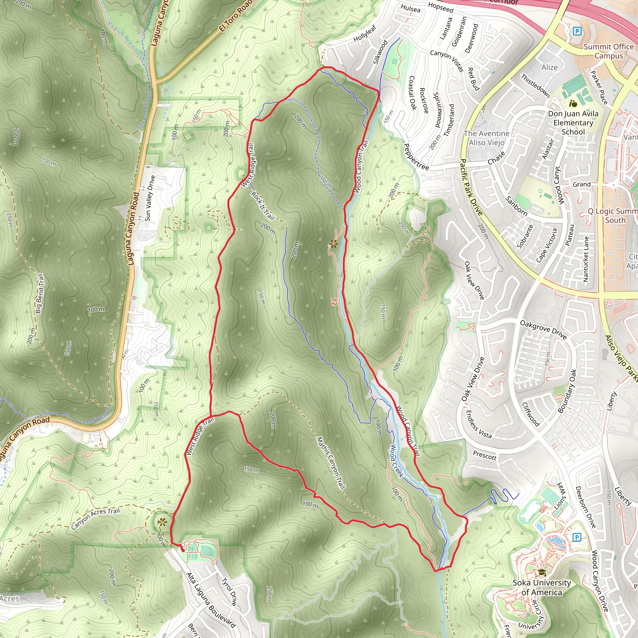 Wood Creek Loop from Alta Laguna Park mobile static map