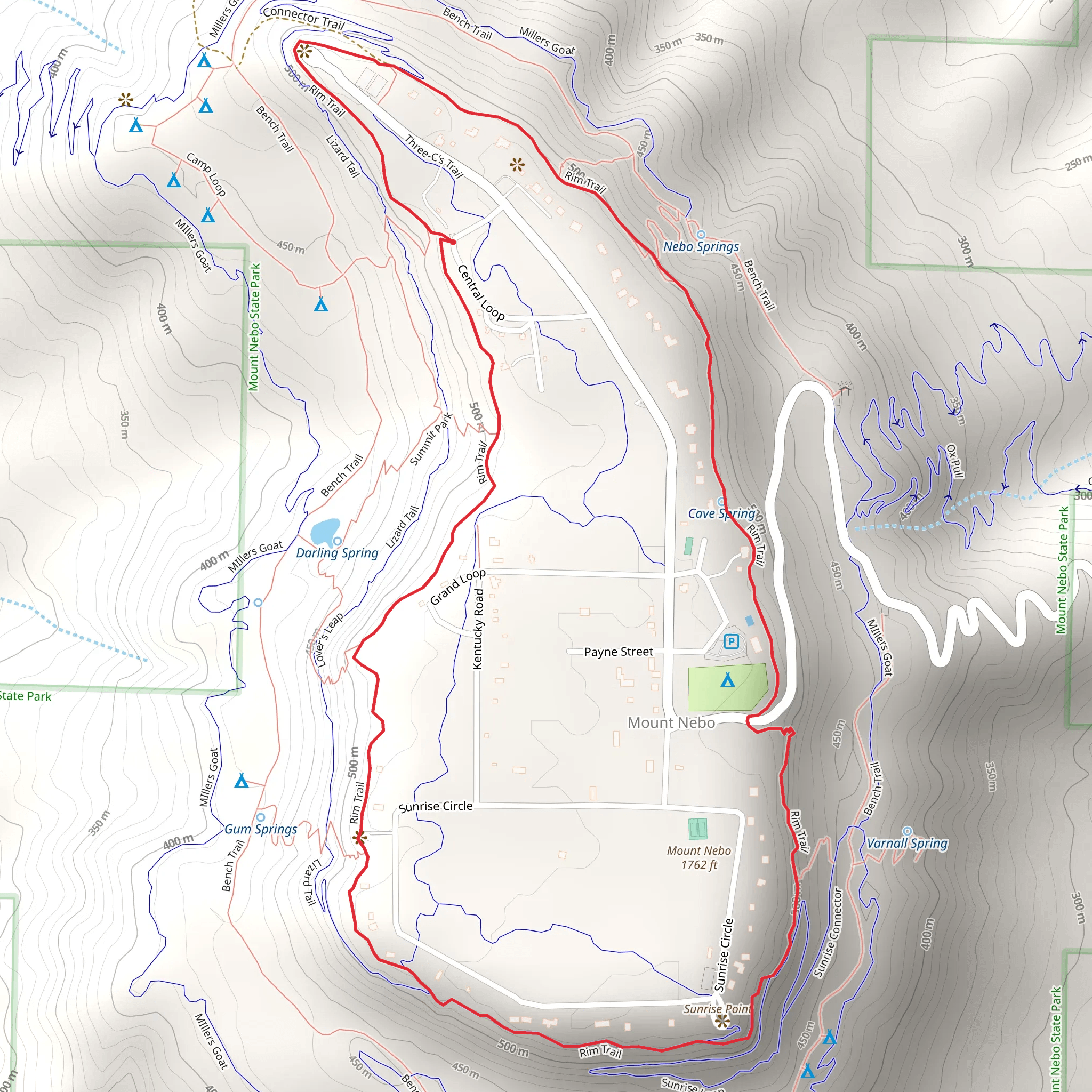 Rim Trail Loop mobile static map