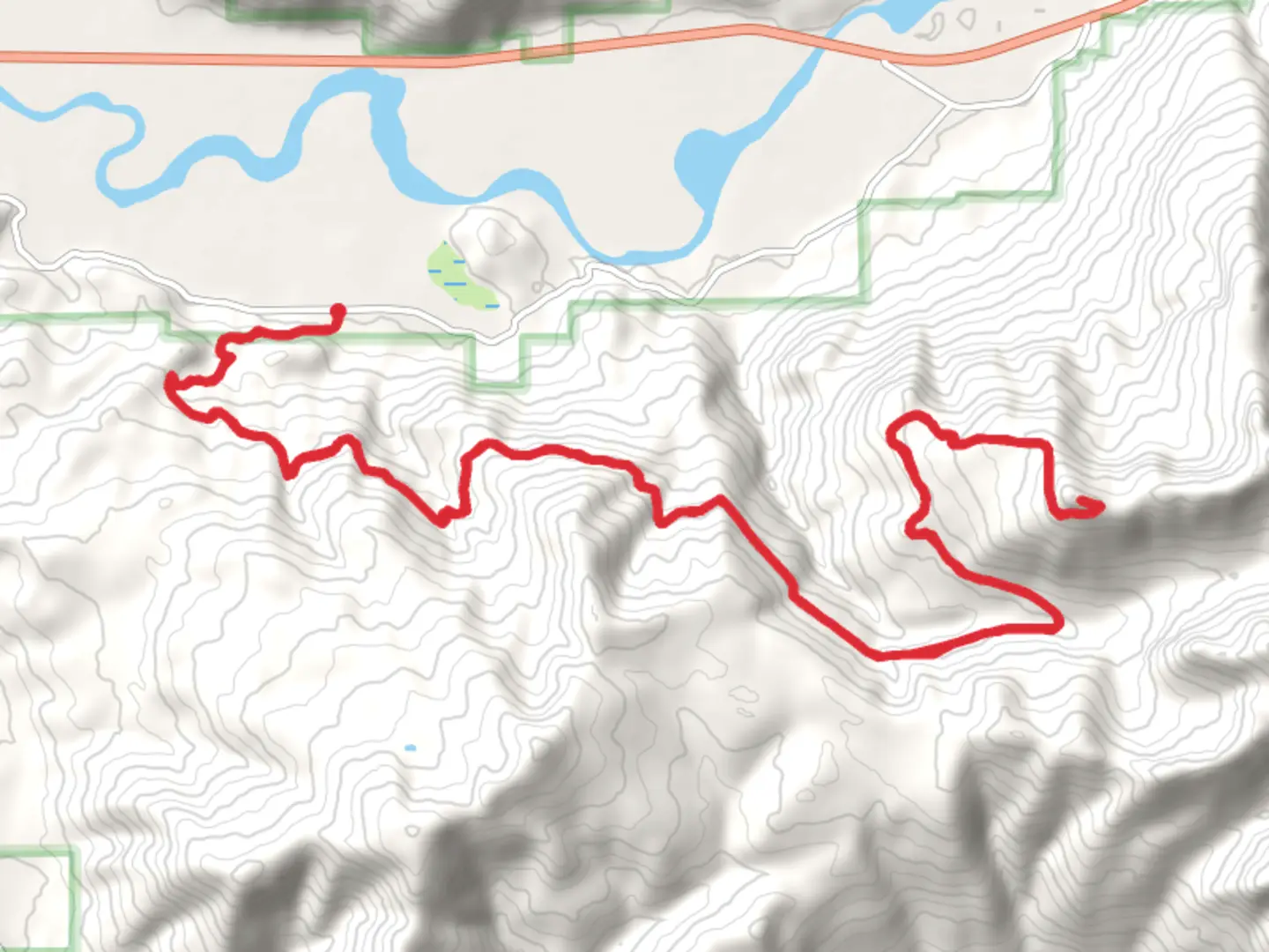An image depicting the trail Pompey Peak from Cline Road and its surrounding area.