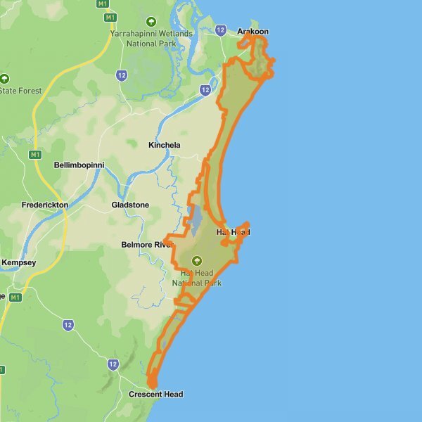Hat Head National Park mobile static map