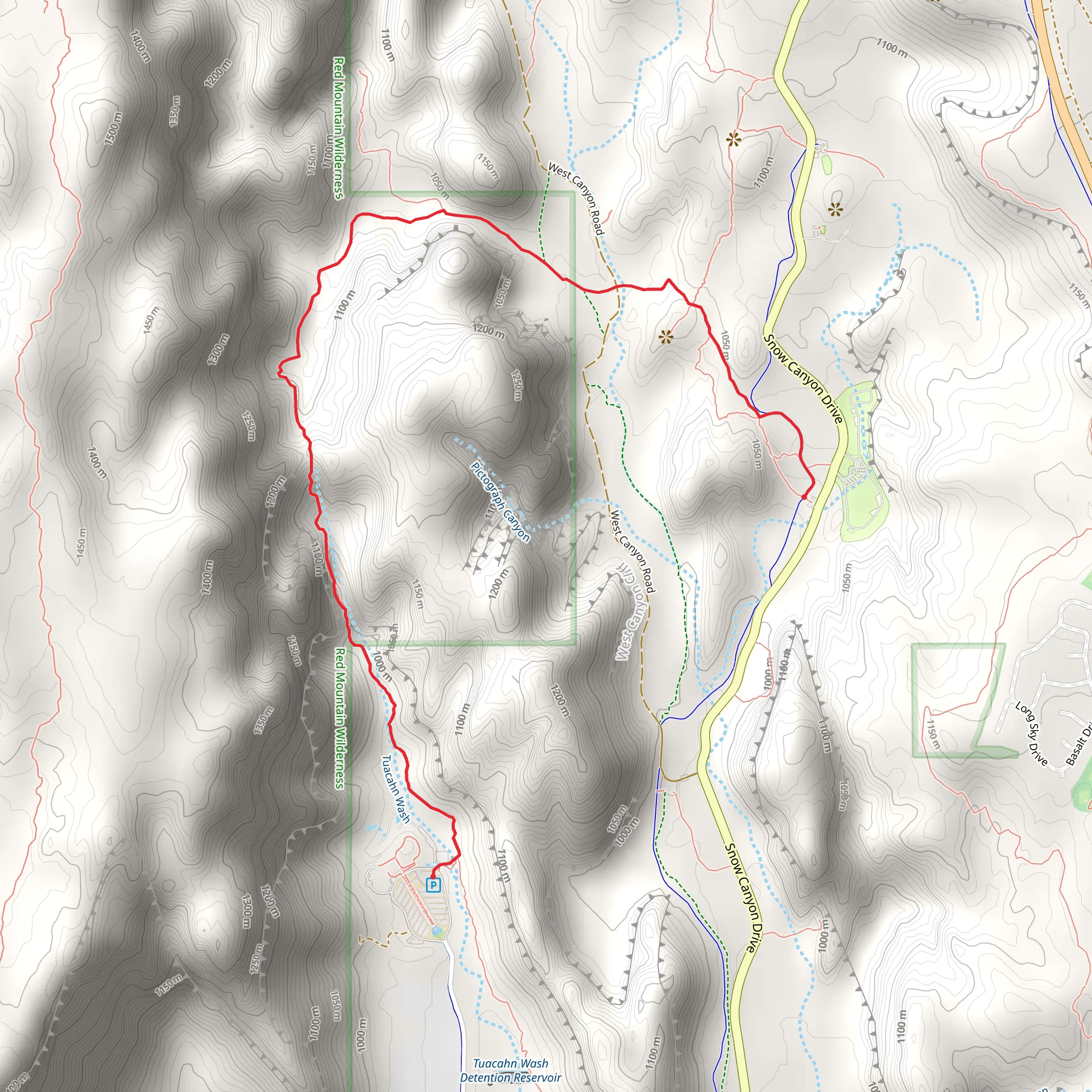 Padre Canyon Trail and Red Sands Trail mobile static map