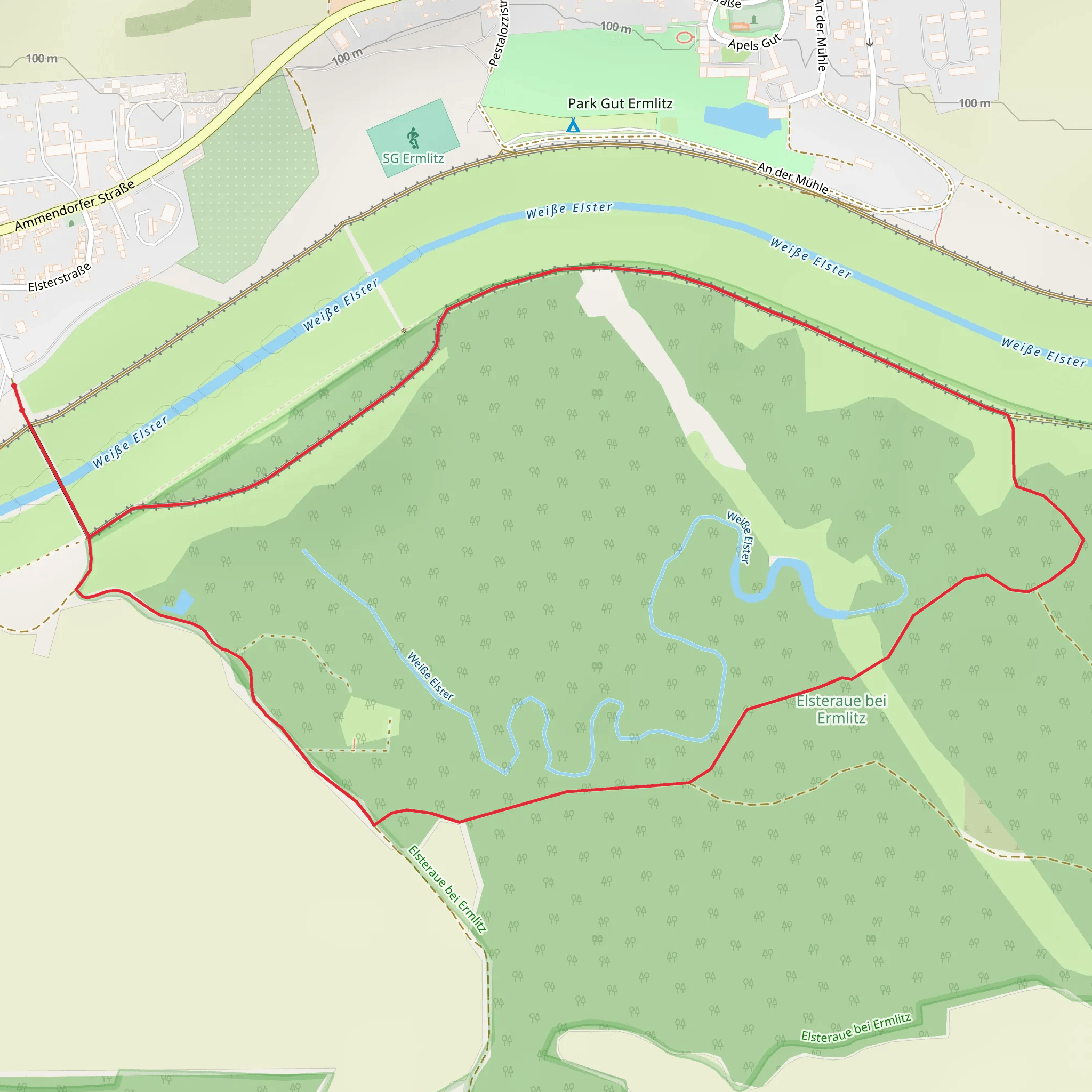 Elsteraue bei Ermlitz Loop mobile static map