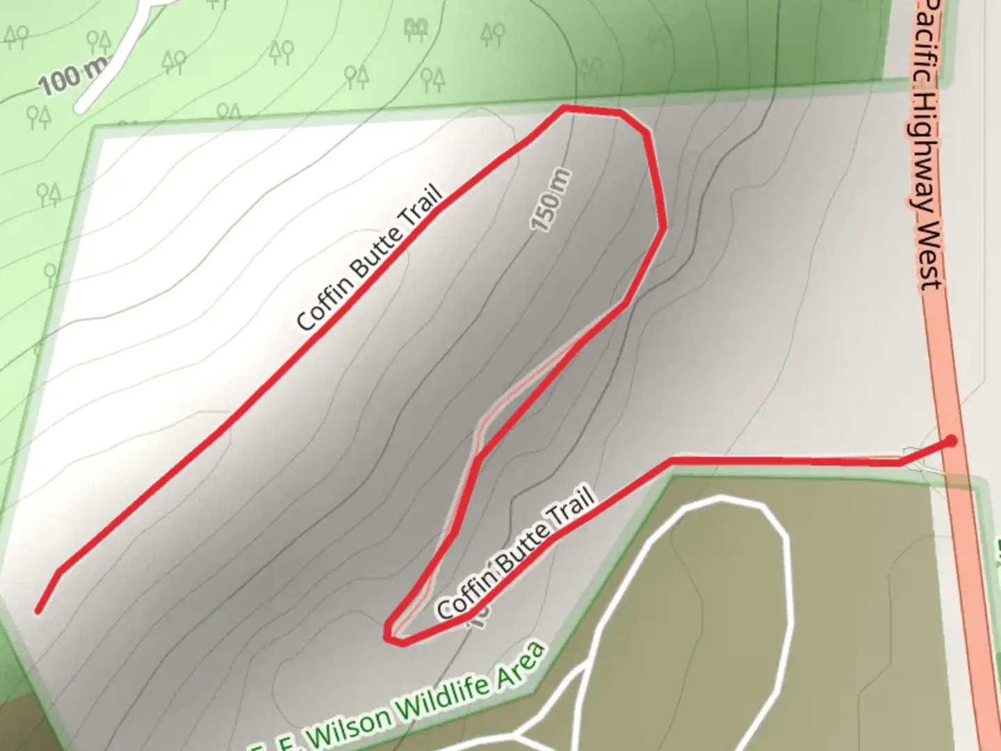 An image depicting the trail Coffin Butte Trail and its surrounding area.