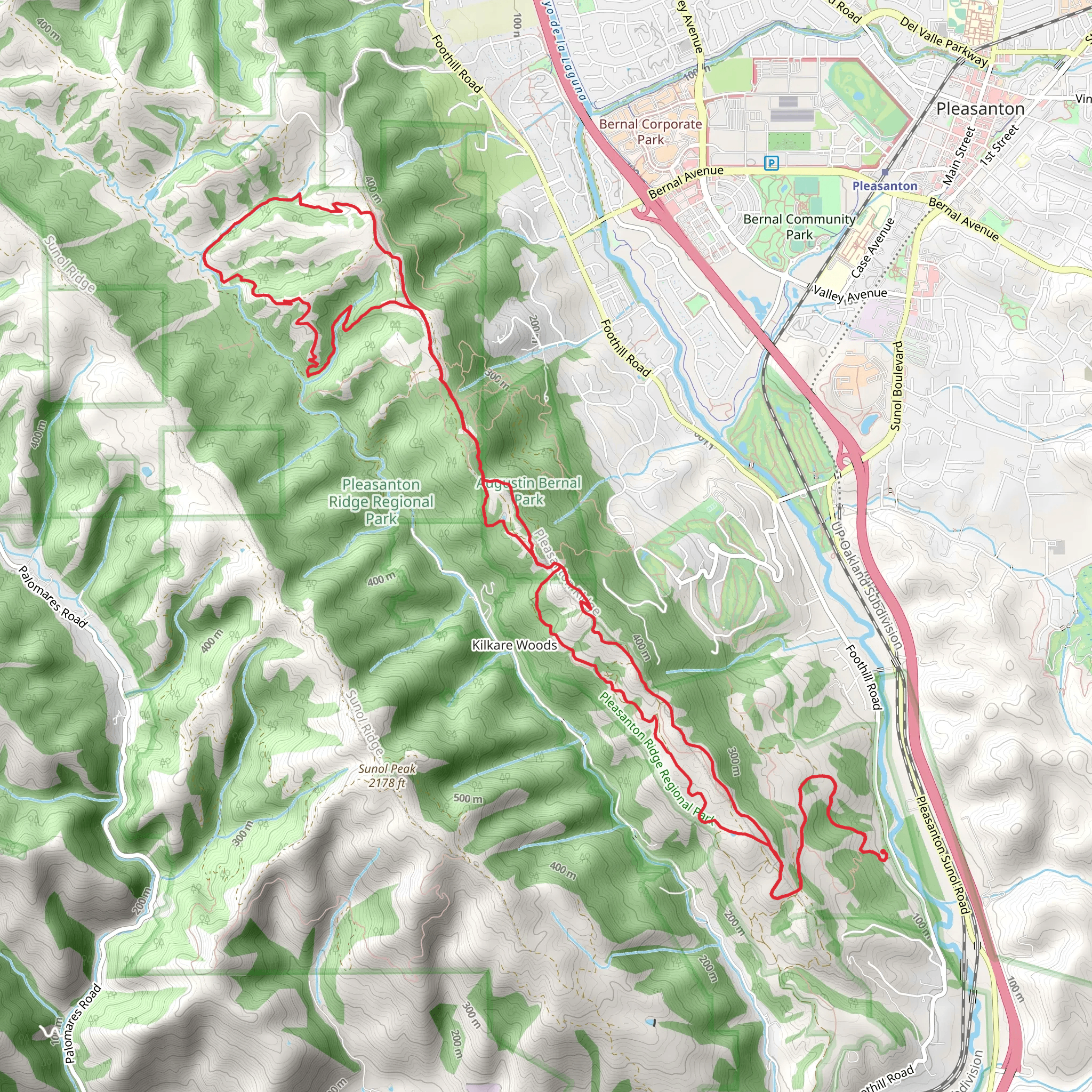 Ridgeline, Blue Oak Knoll and Thermalito Loop Trail mobile static map