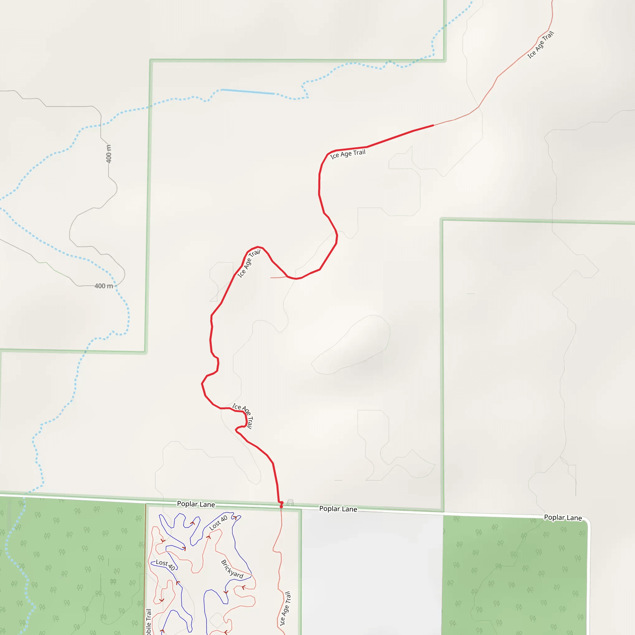 Ice Age Trail from Poplar Road - North mobile static map