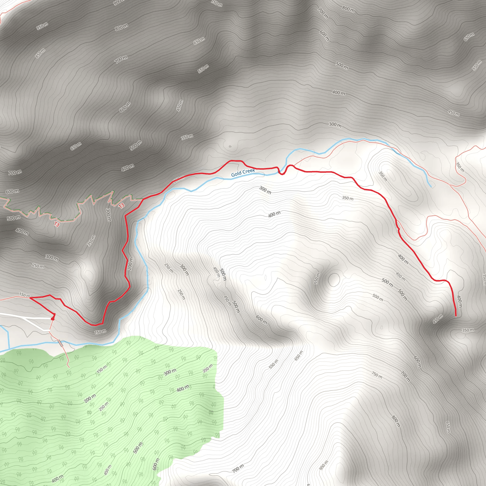 Gold Creek - Perserverance Trail mobile static map