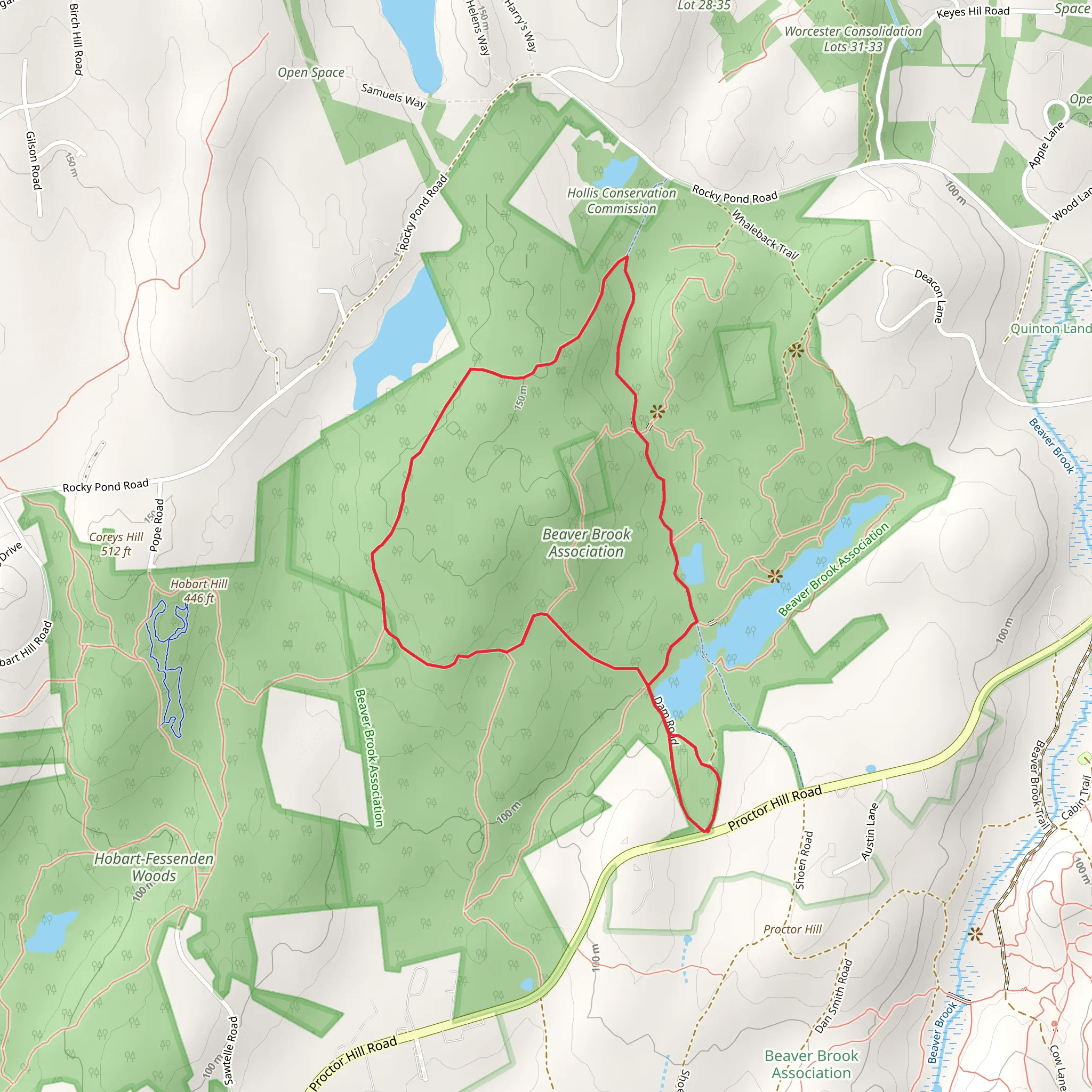 Beaver Brook Association Loop mobile static map