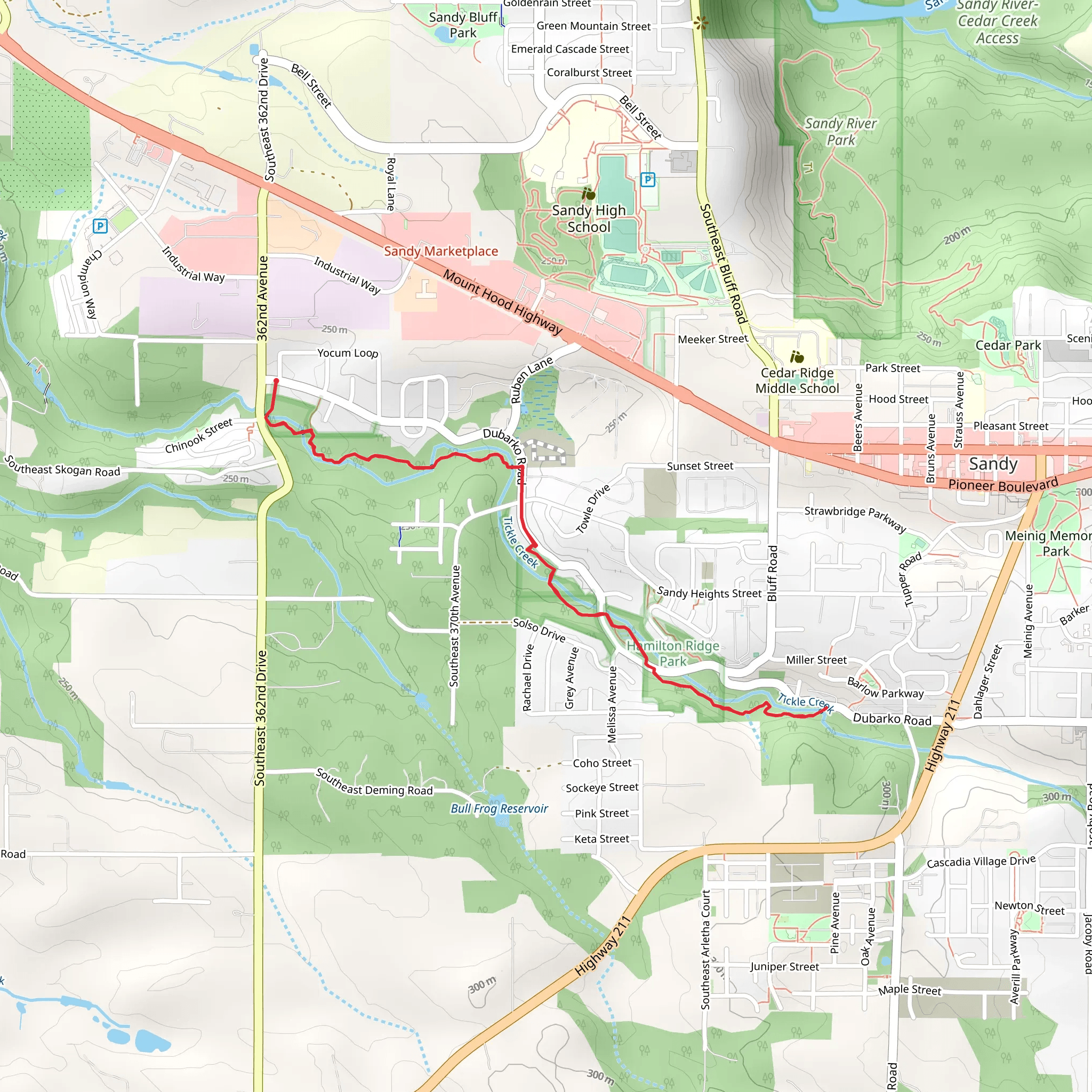 Tickle Creek Trail - Dubarko Road mobile static map