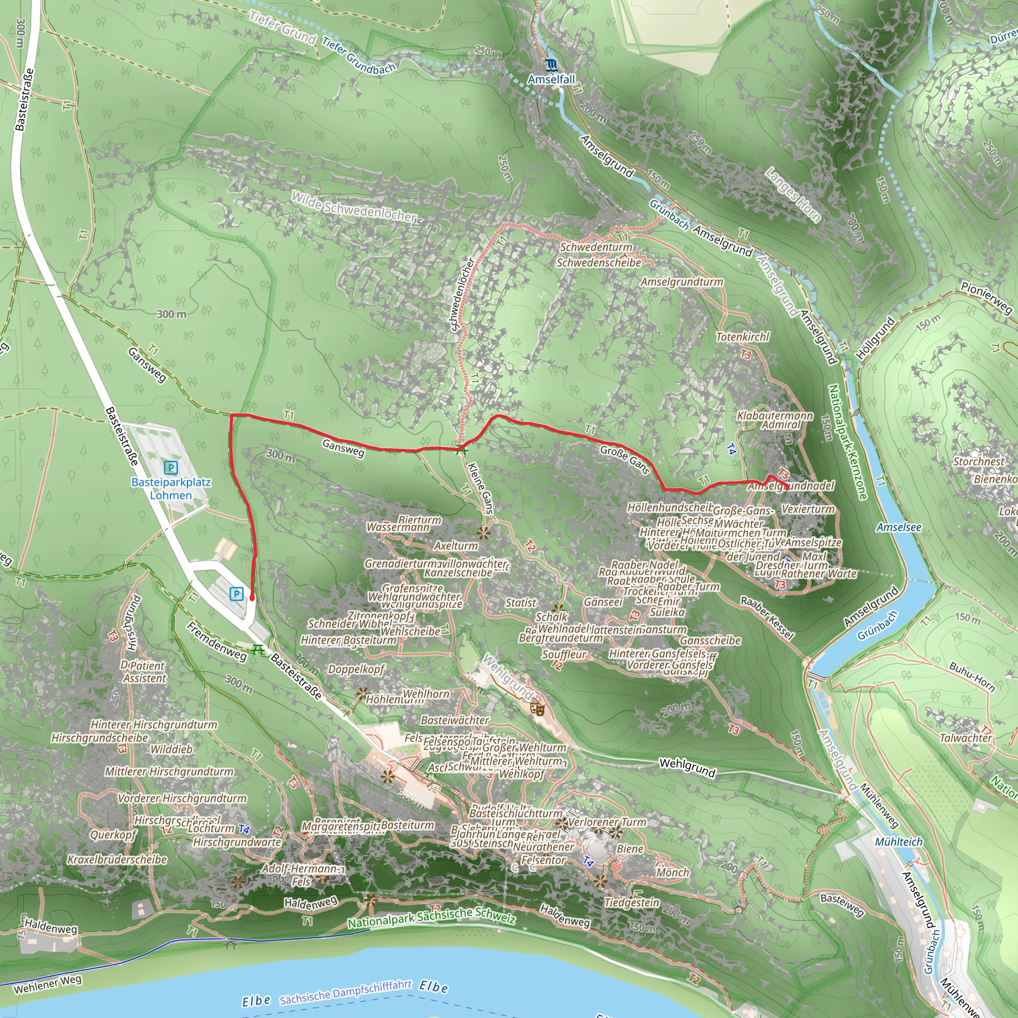 Amselgrundnadel Walk via Große Gans mobile static map