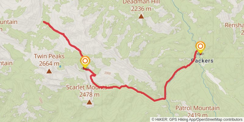 East Fork Ahorn Creek via Continental Divide Trail stage 3 Map