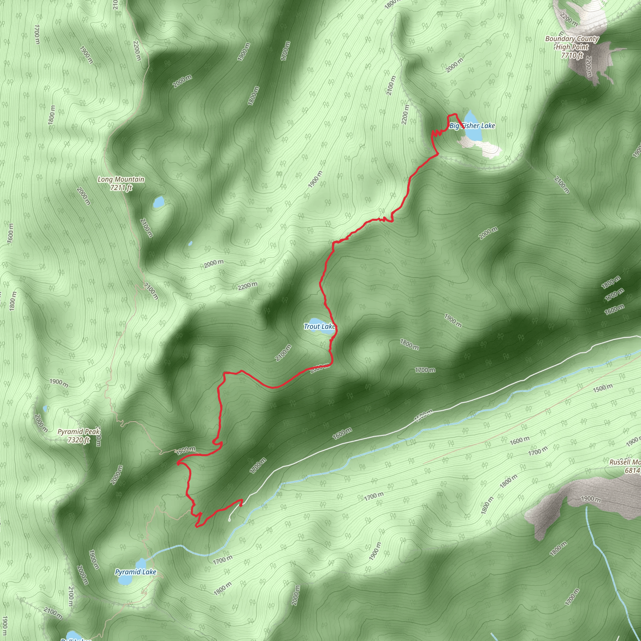 Big Fisher Lake and Trout Lake mobile static map