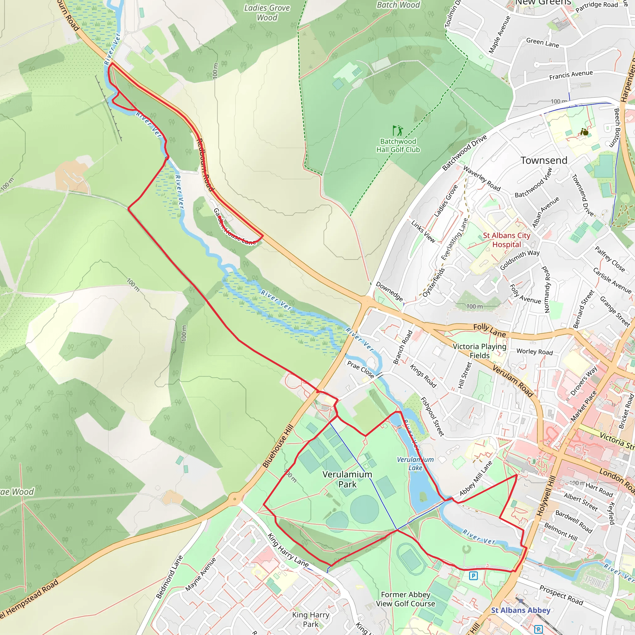 Verulamium Lake and The Roman Wall mobile static map