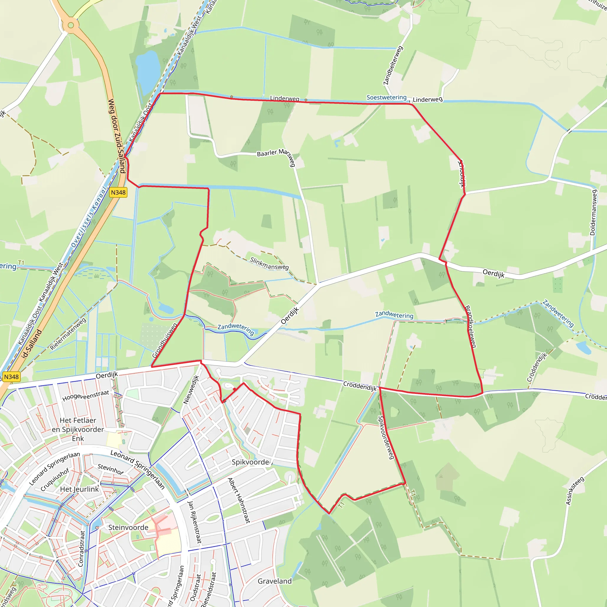 Sallandpad and Oerdijk - Groene Route mobile static map