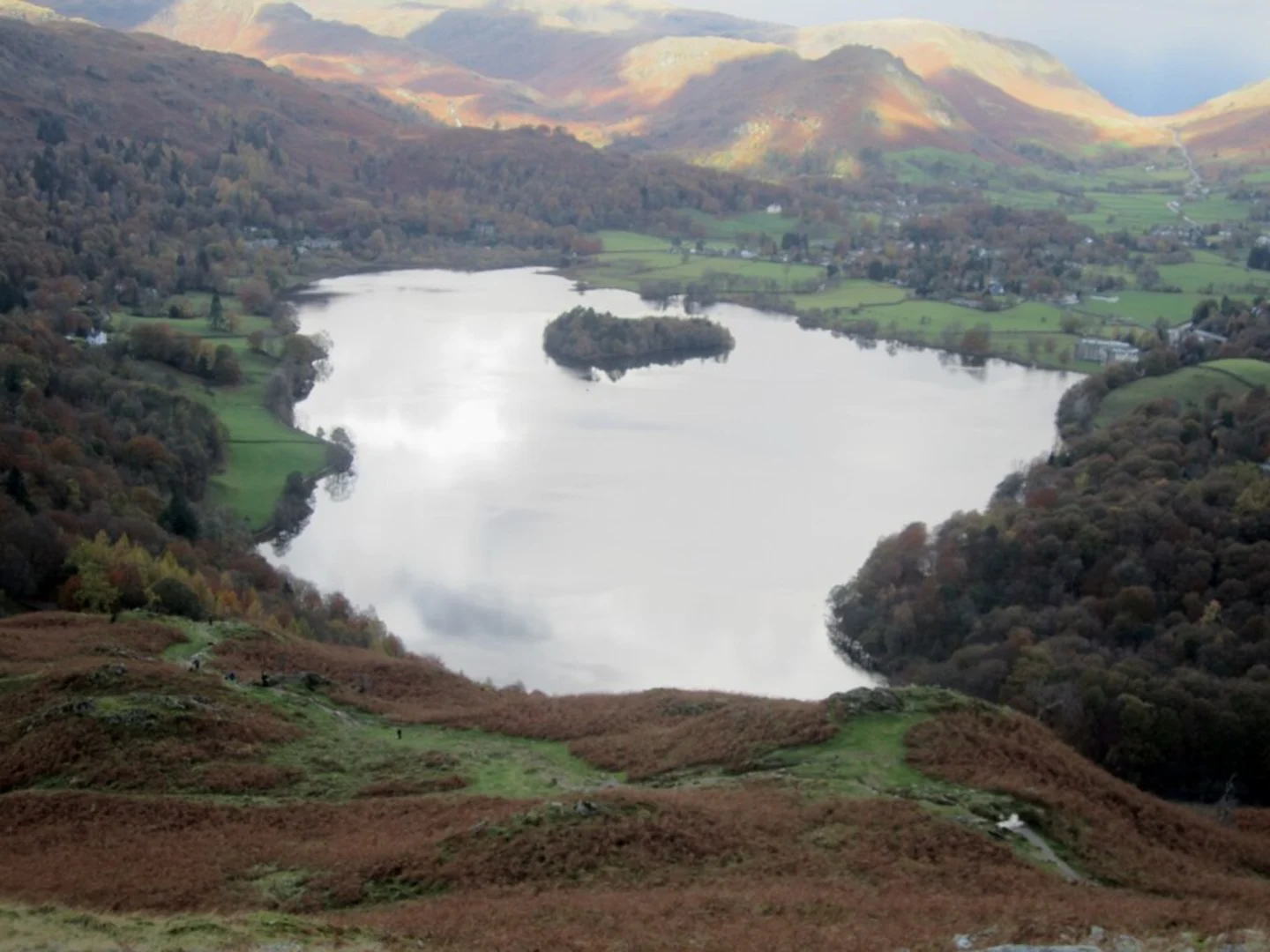 An image depicting the trail Fieldfoot Wood, Rydal Water and Grasmere from Miller Bridge and its surrounding area.