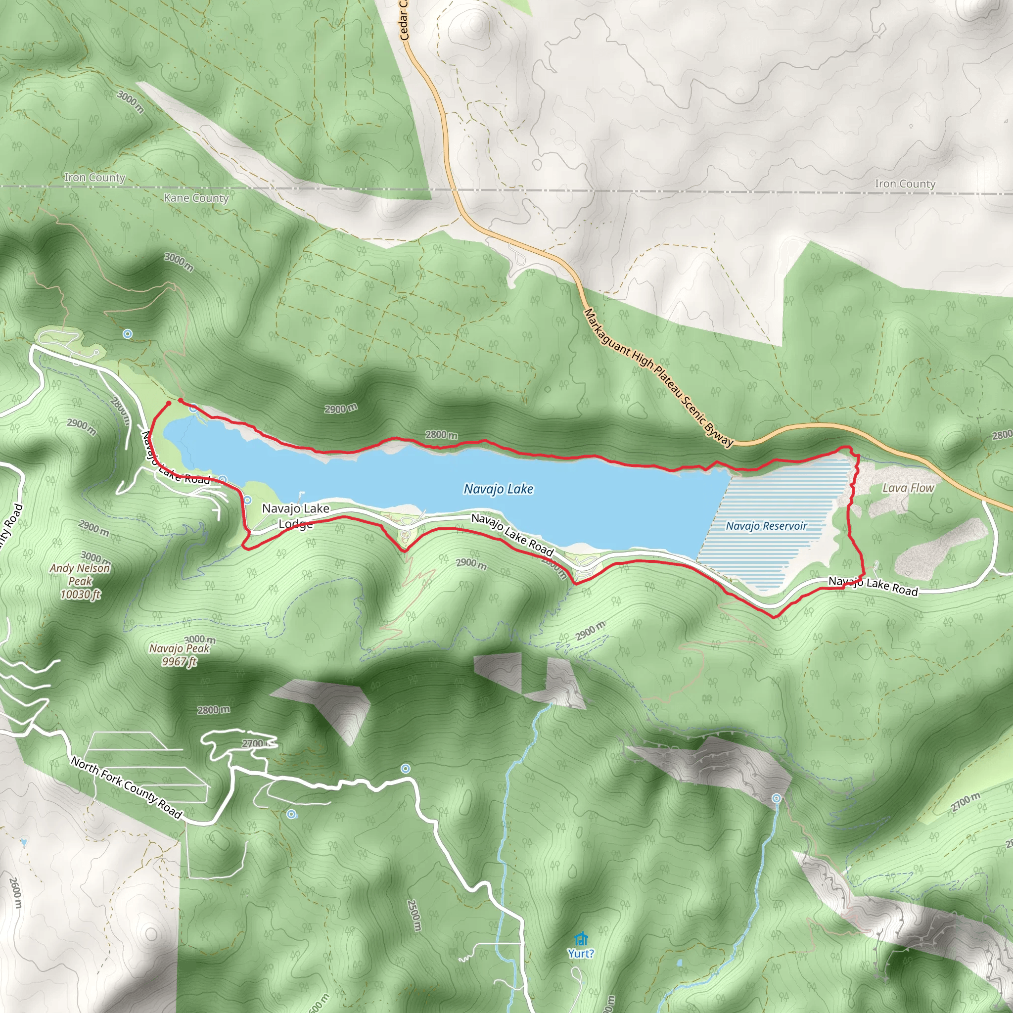Navajo Lake Loop mobile static map