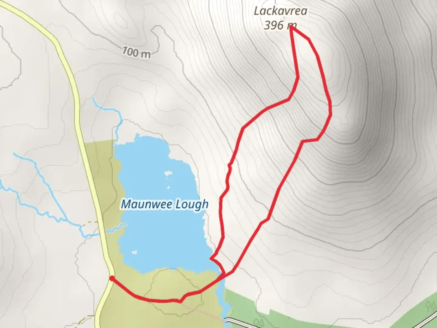 An image depicting the trail Lackavrea and its surrounding area.