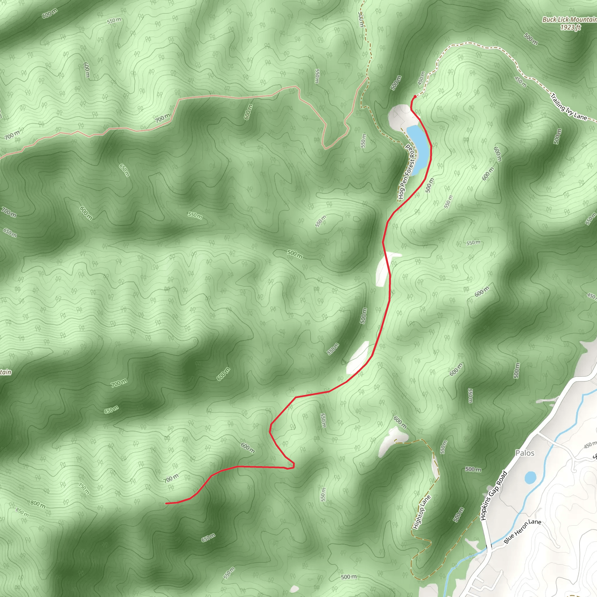 Trailing Ivy Lane mobile static map