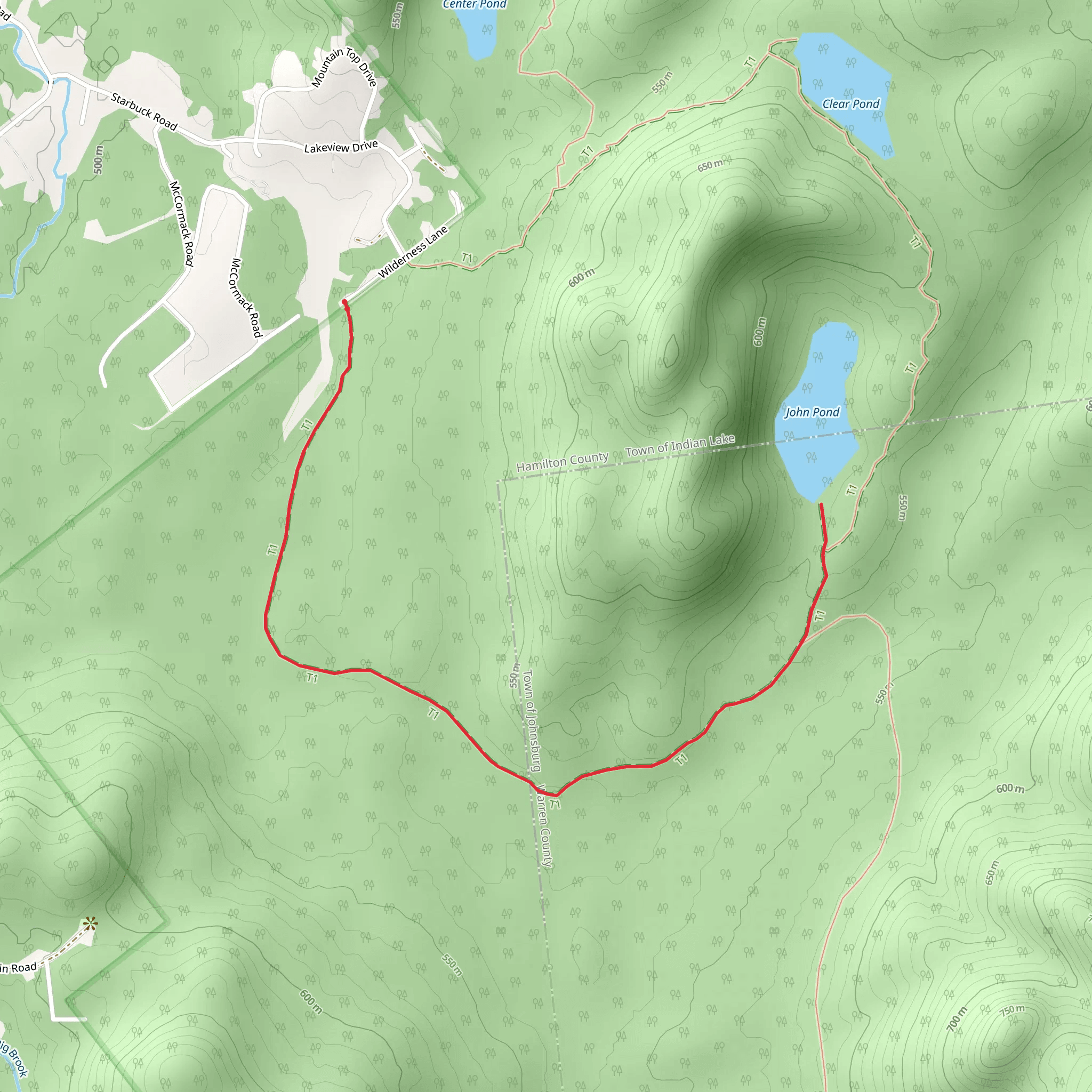 John Pond Trail mobile static map
