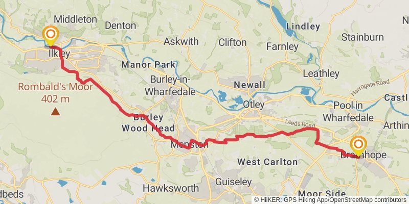 Ebor Way stage 6 Map