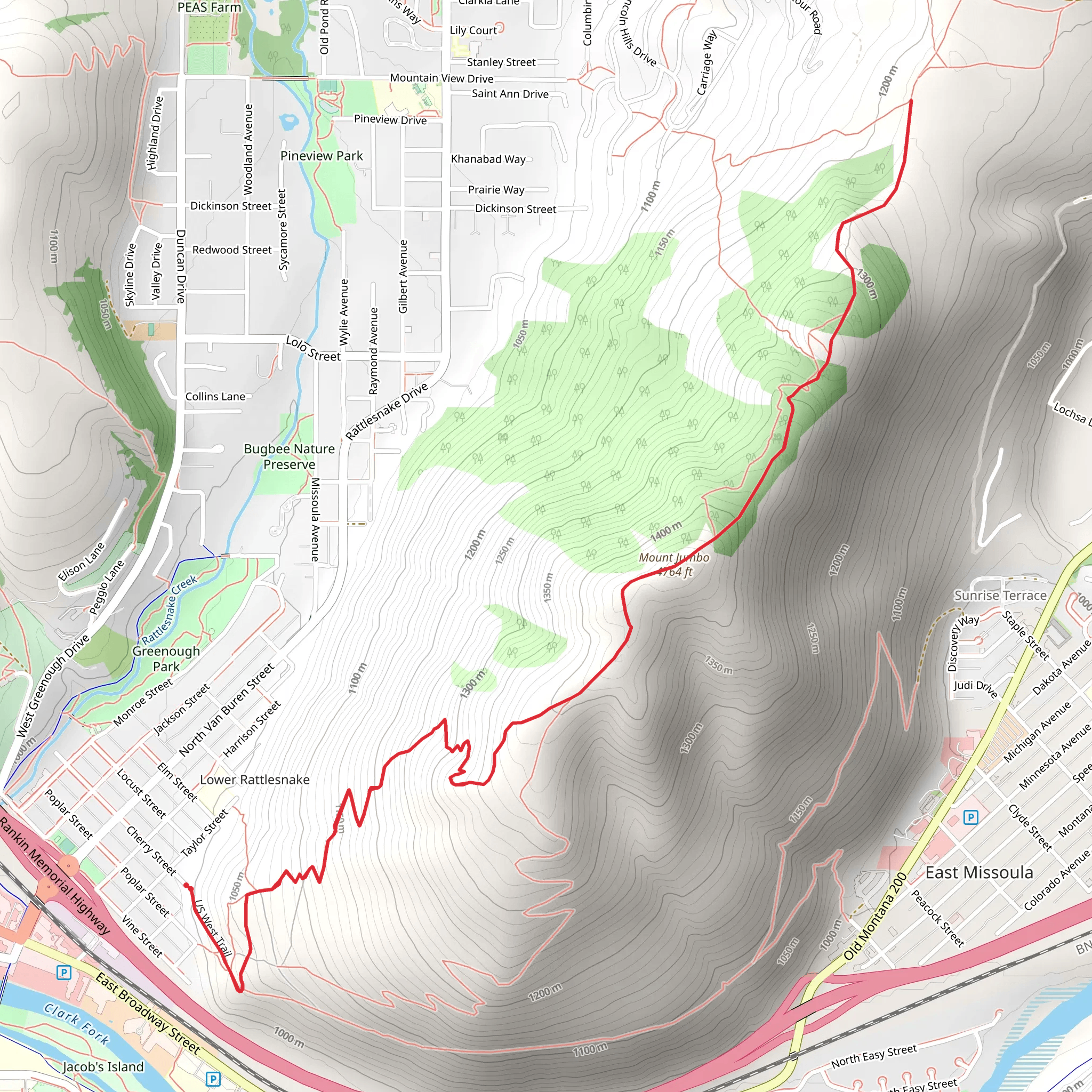Mount Jumbo via Jumbo Backbone mobile static map