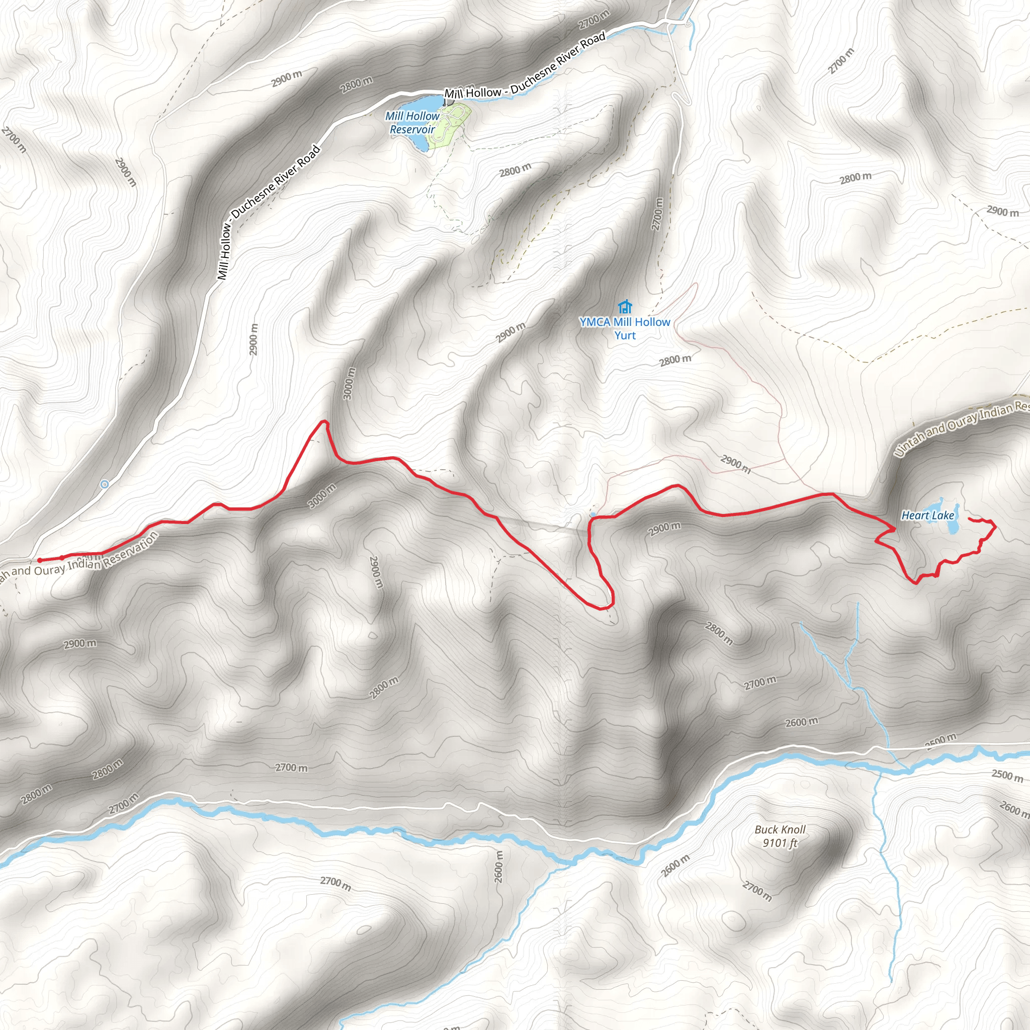Duchesne Ridge and Heart Lake mobile static map