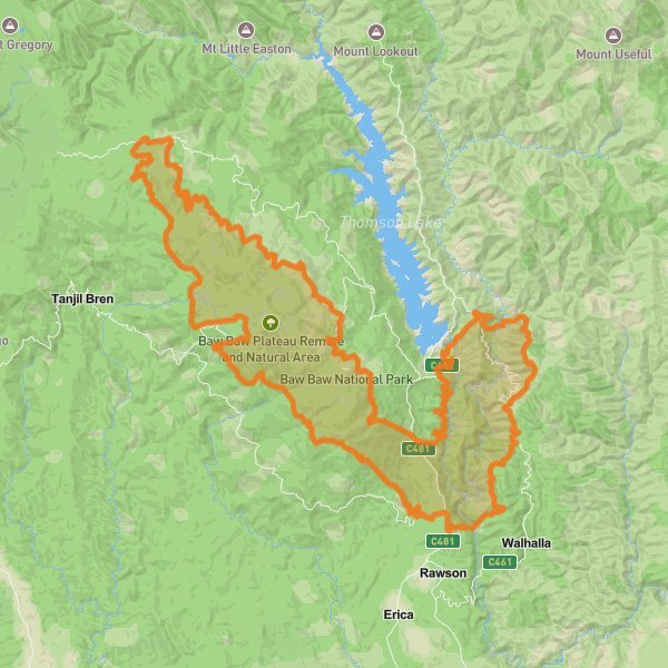 Baw Baw National Park mobile static map