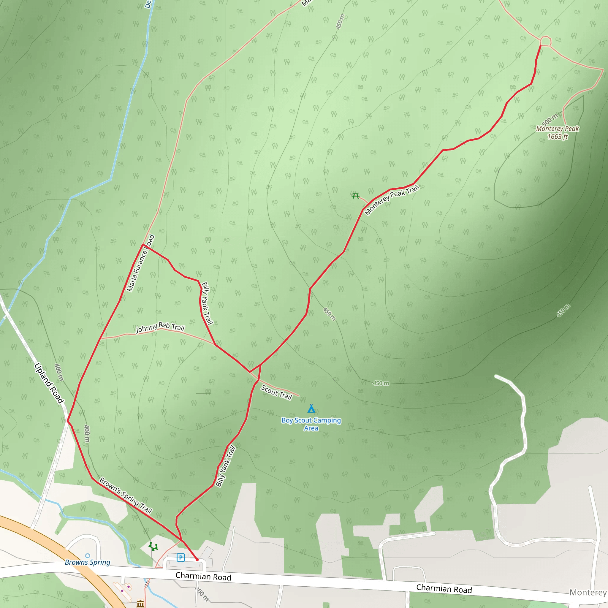 Billy Yank Trail Loop from Chairman Road mobile static map