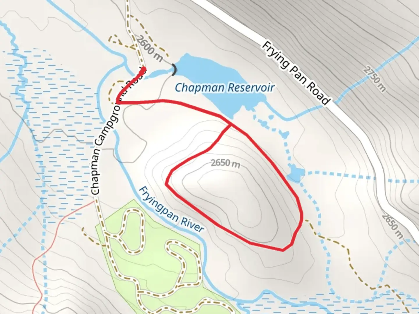 An image depicting the trail Chapman Interpretive Loop and its surrounding area.