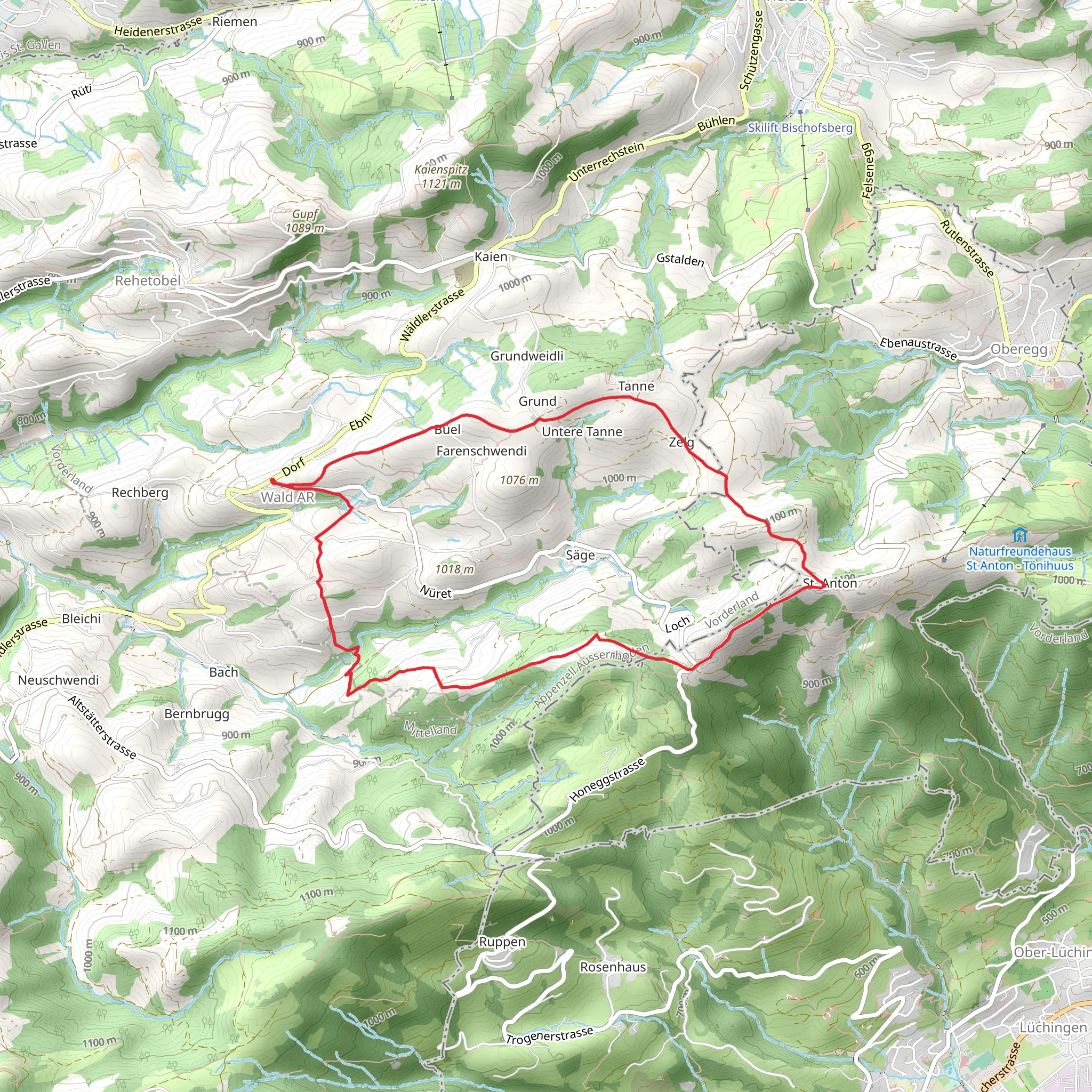 Wald to St Anton Loop mobile static map