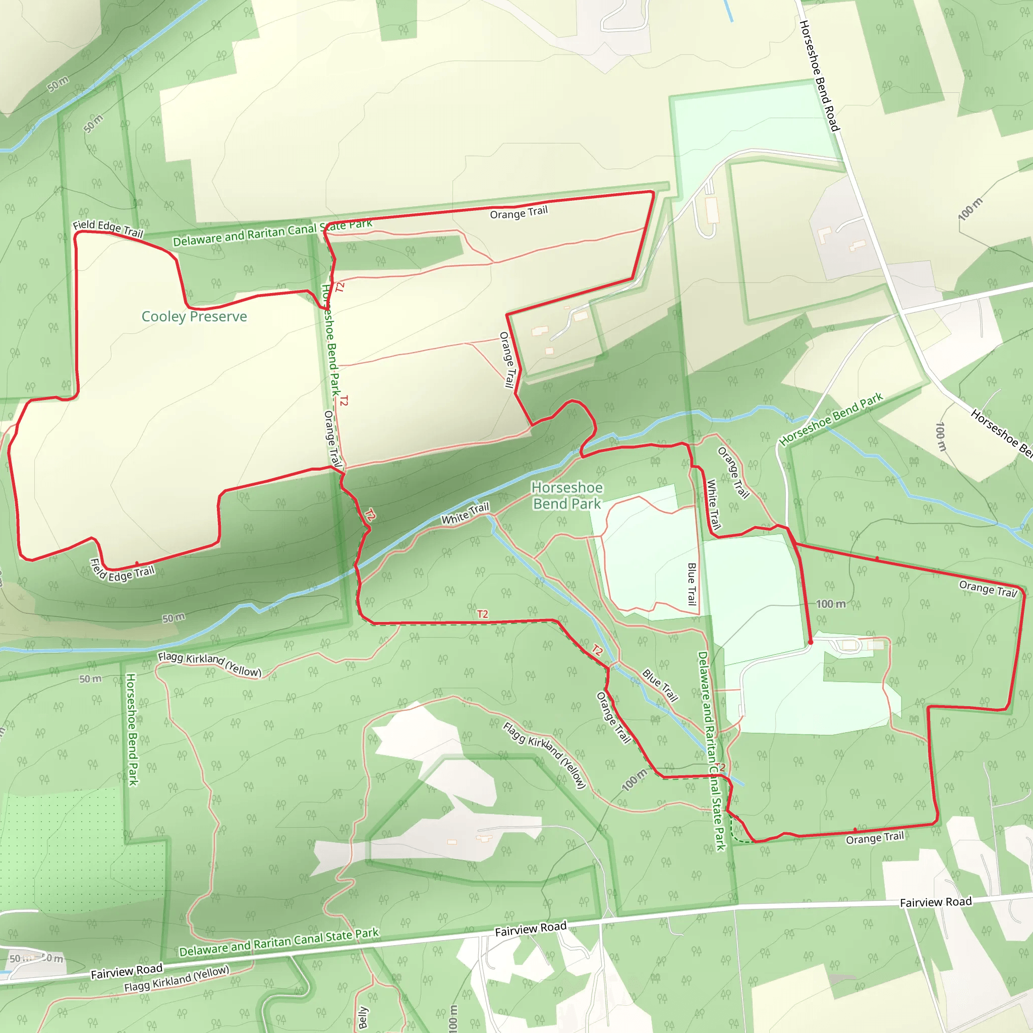 Field Edge and Orange Loop Trail mobile static map