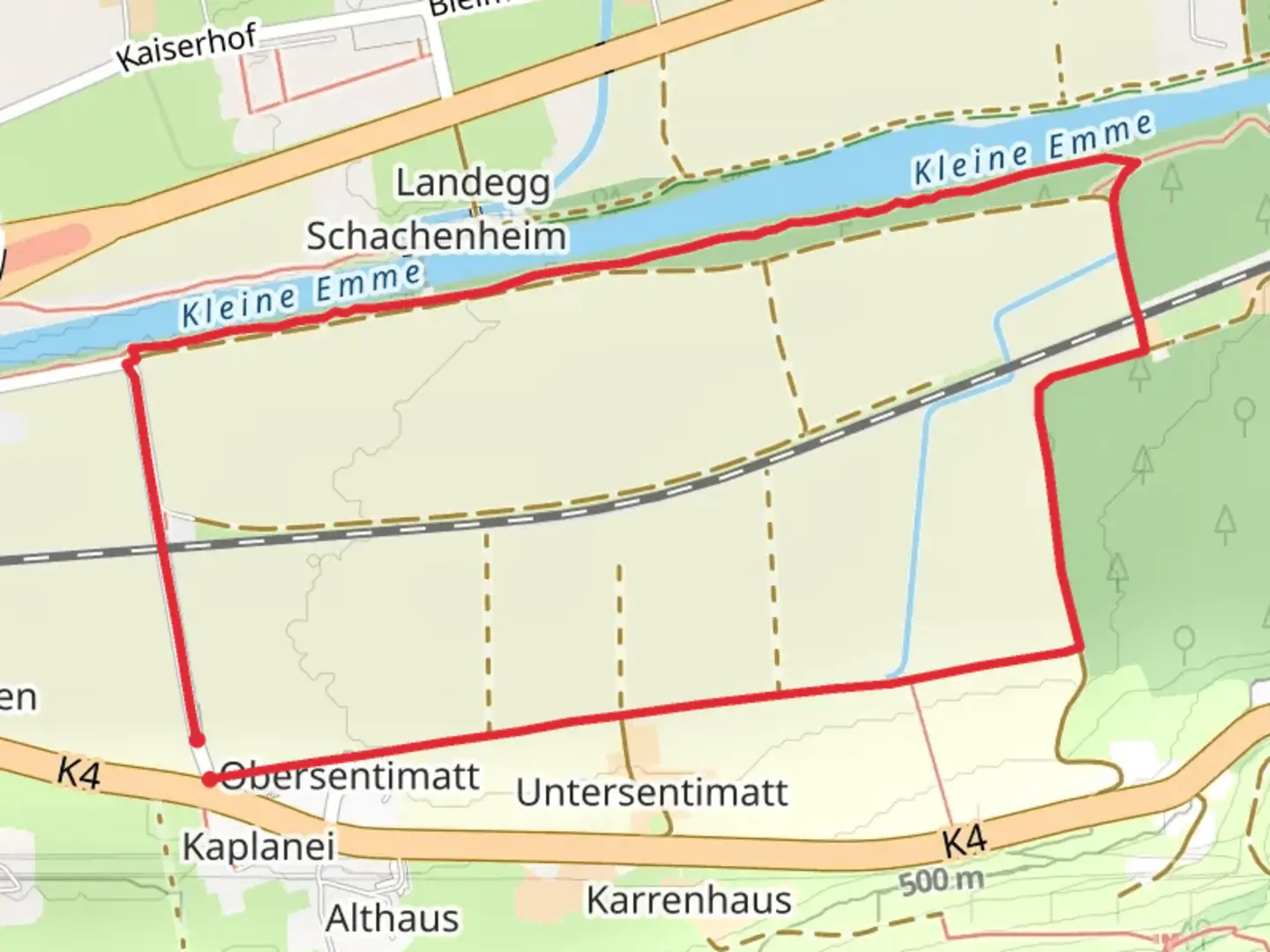 An image depicting the trail Blattner Love Trail - Vitaparcours for partners and its surrounding area.