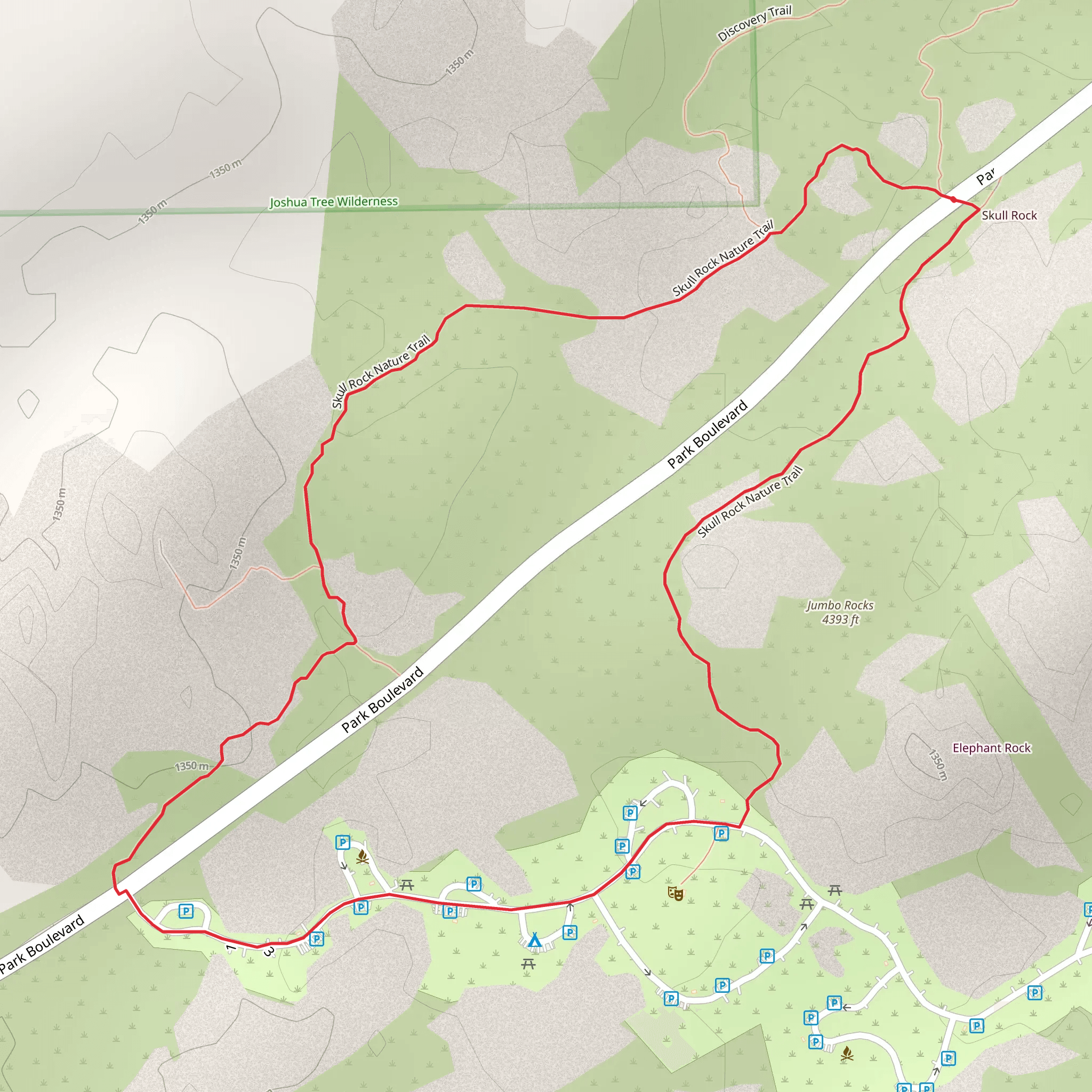 Skull Rock Trail mobile static map