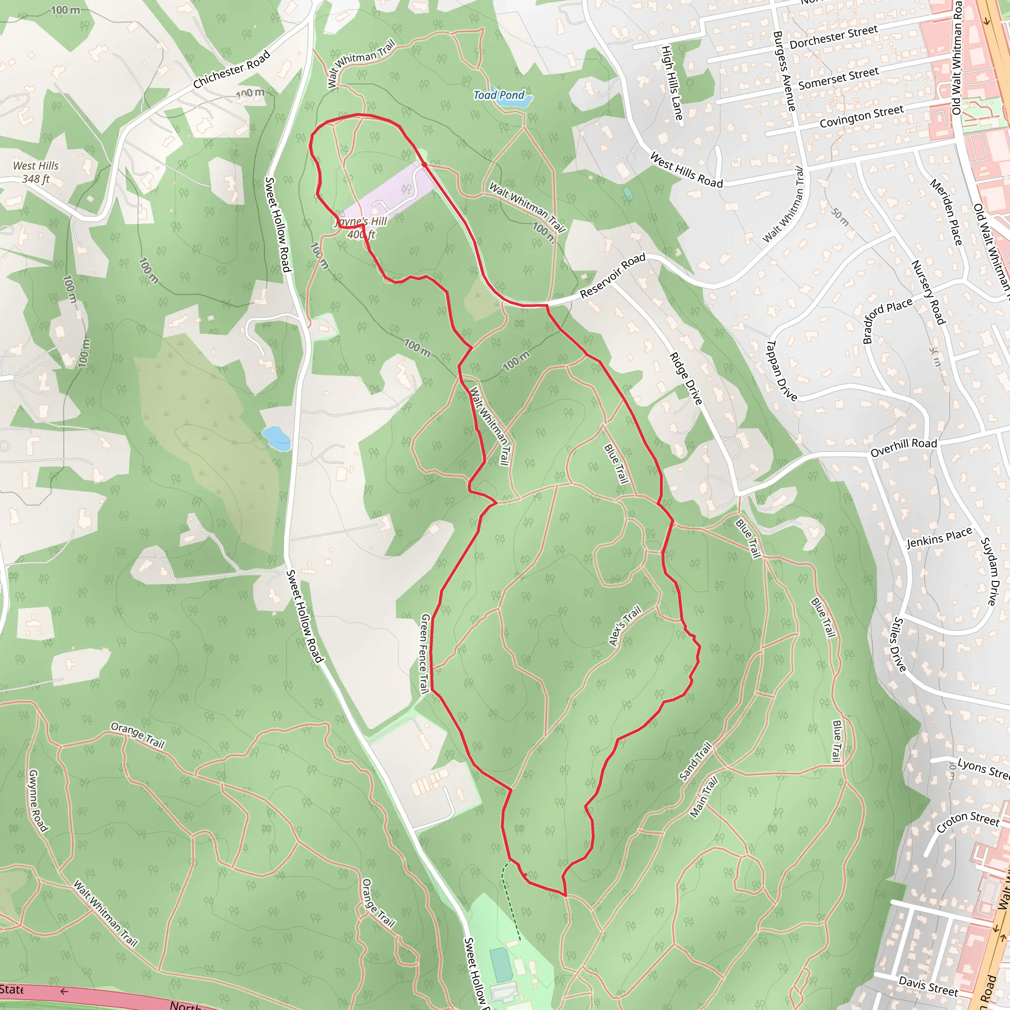 High Hill Loop from Reservoir Road mobile static map