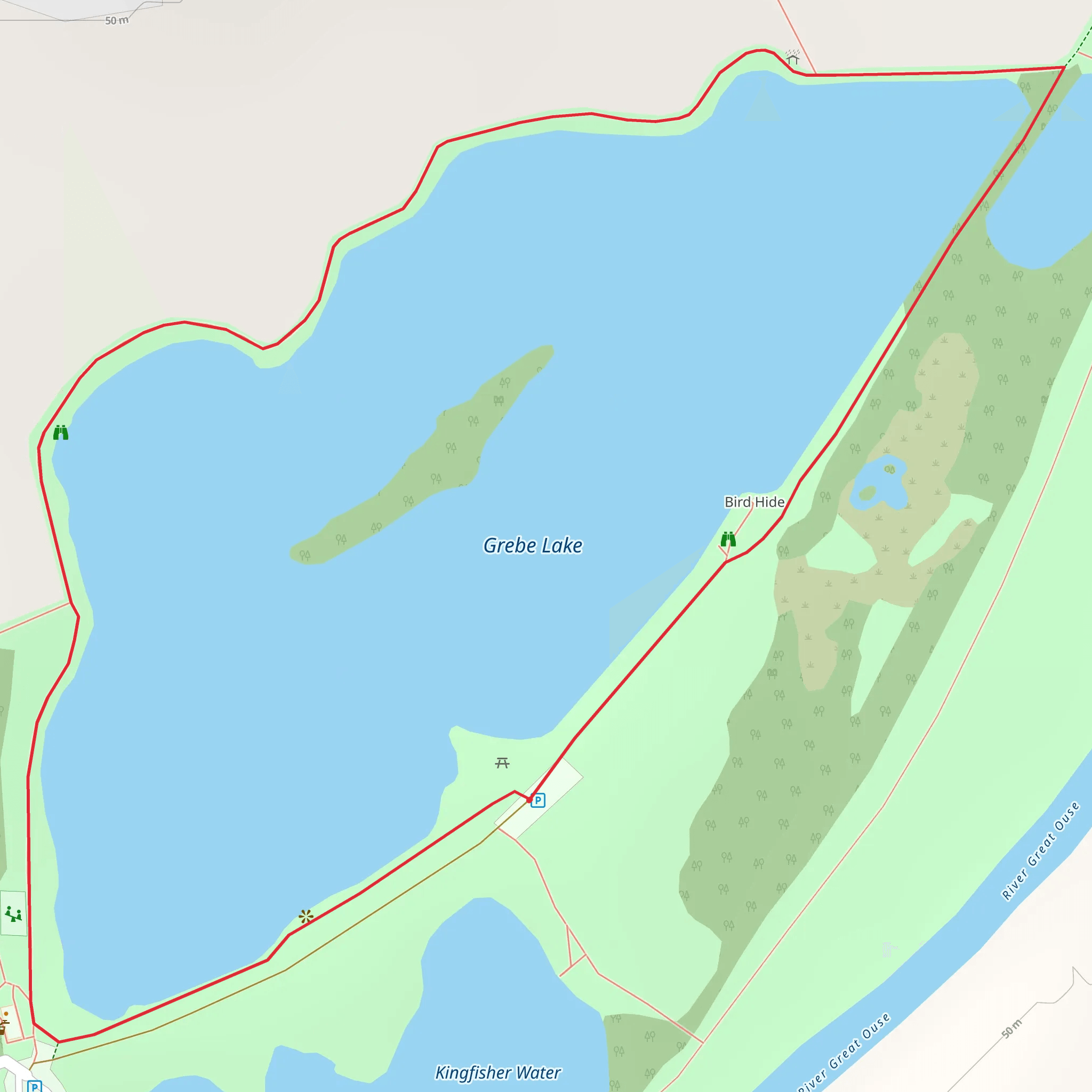 Grebe Lake Loop mobile static map