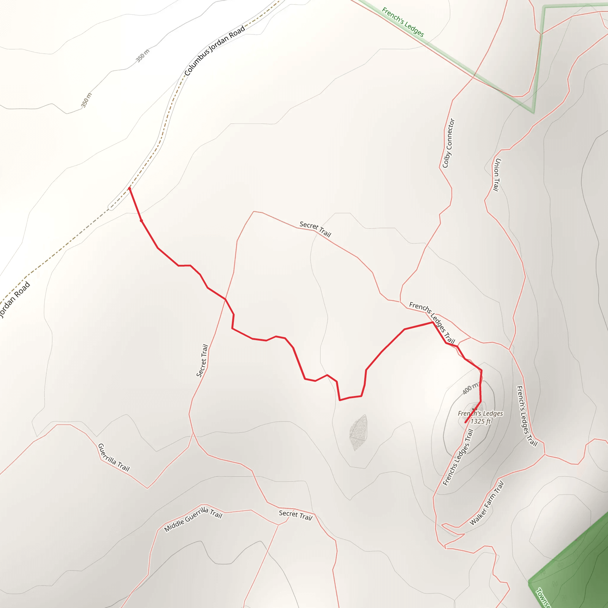 French's Ledges Trail mobile static map
