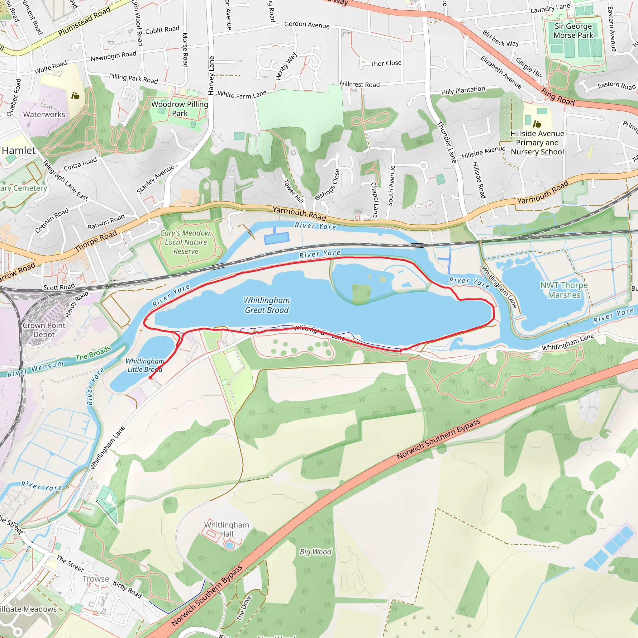 Whitlingham Country Park mobile static map