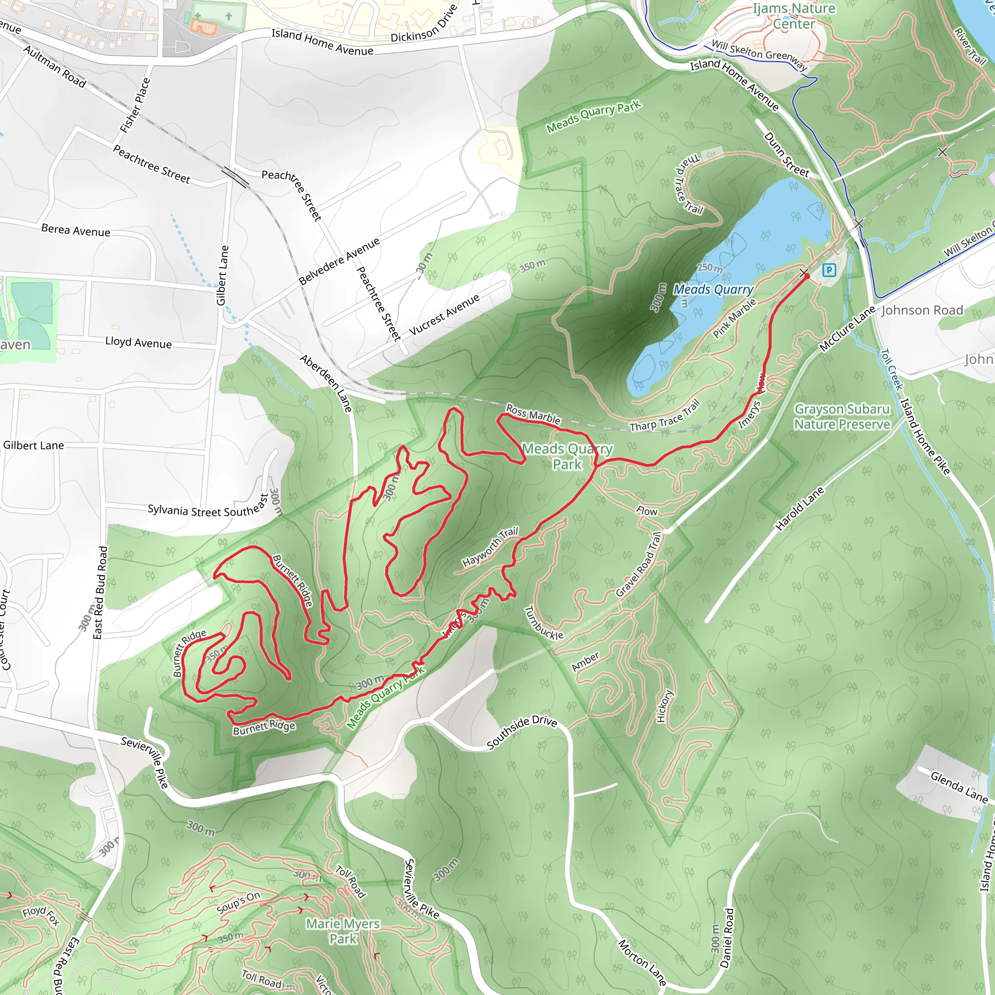 Imerys, Ross MArble and Burnett Ridge Loop mobile static map