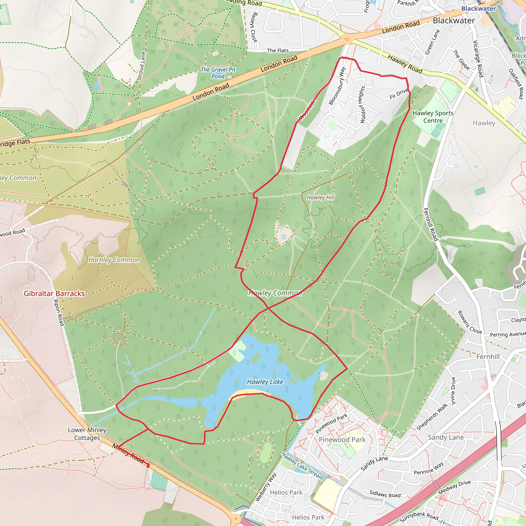 Hawley Lake and Hawley Hill Loop mobile static map