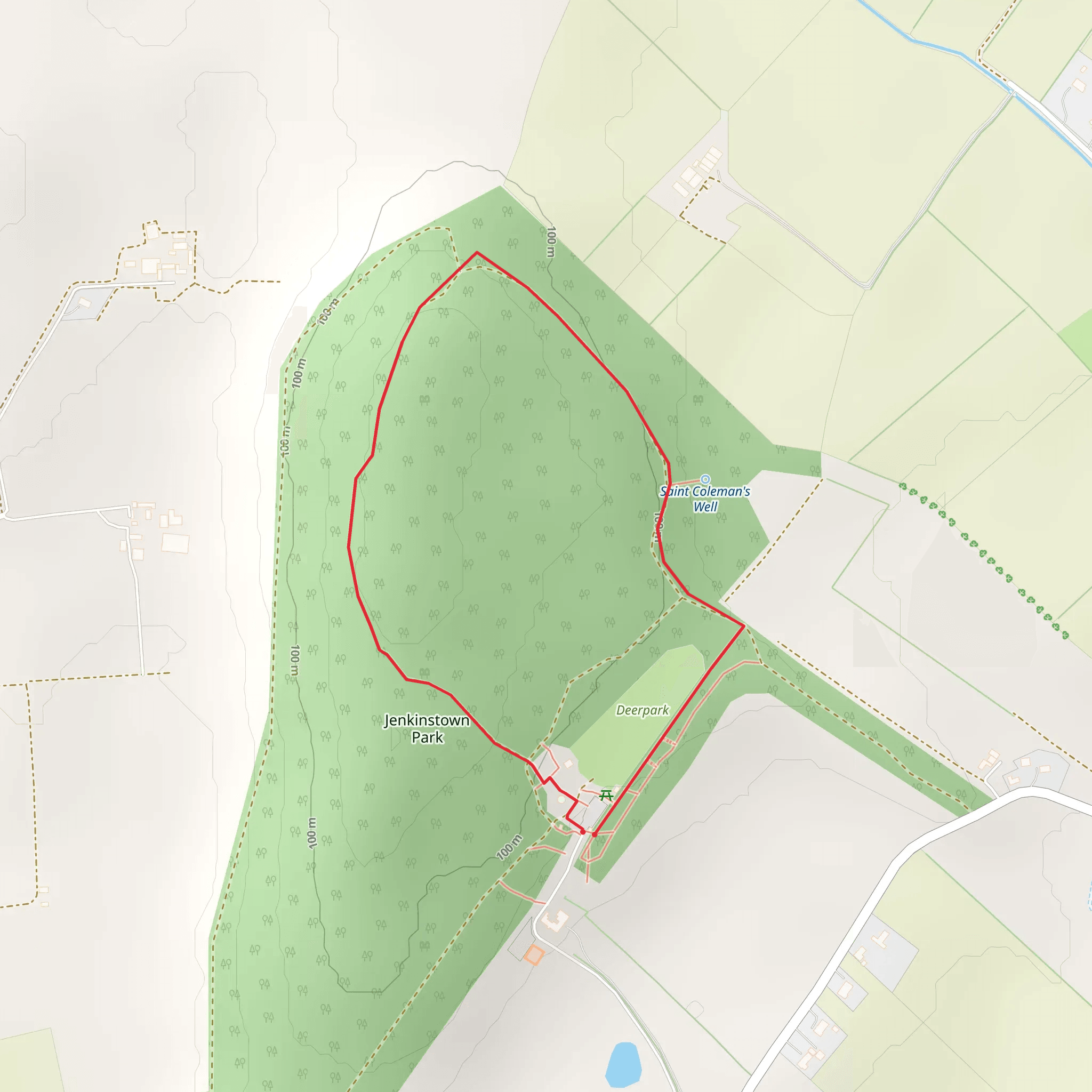 Jenkinstown Wood - Walled Garden Loop mobile static map