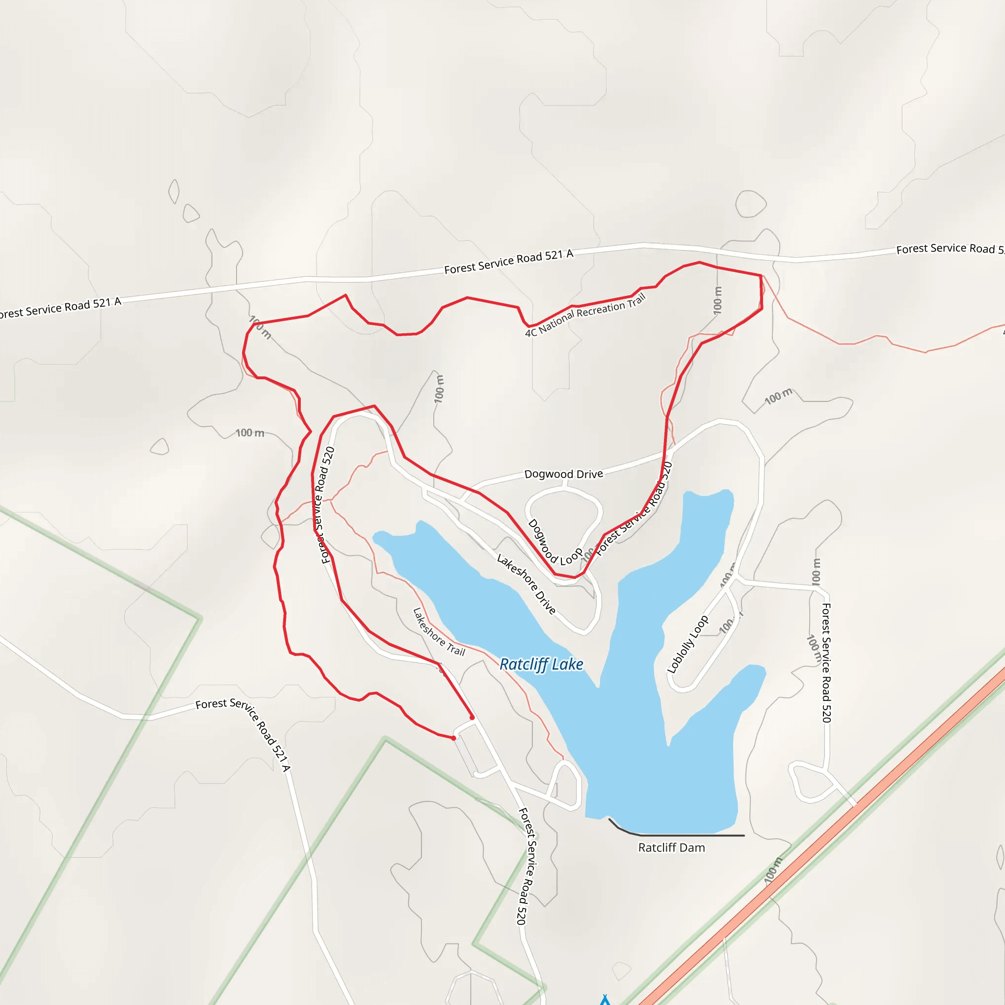 Ratcliff Lake Loop mobile static map