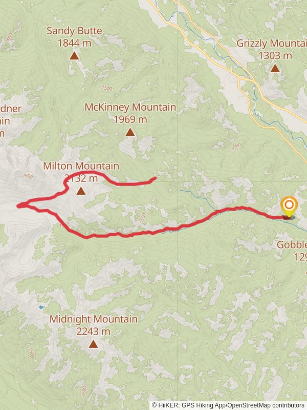 Milton Mountain Trail via Wolf Creek Trail mobile static map